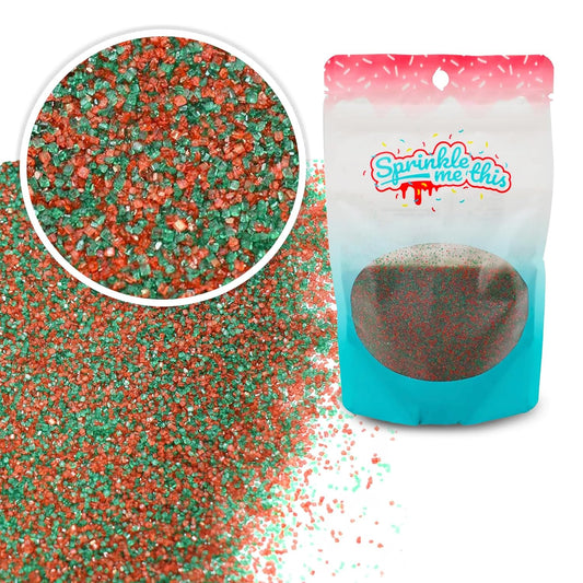 Sprinkle Me This – Red and Green Sanding Sugar – 4, 8 & 12 oz – Festive Dessert Topping for Cookies, Cupcakes, and Cakes