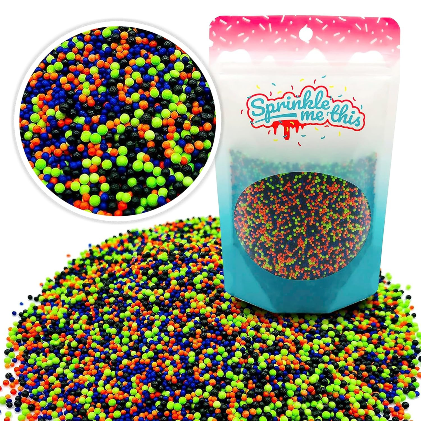 Sprinkle Me This – The Nightmare Mix Halloween Nonpareils Sprinkles – 4, 8 & 12 oz – Halloween Dessert Topping for Cookies, Cupcakes & Cakes