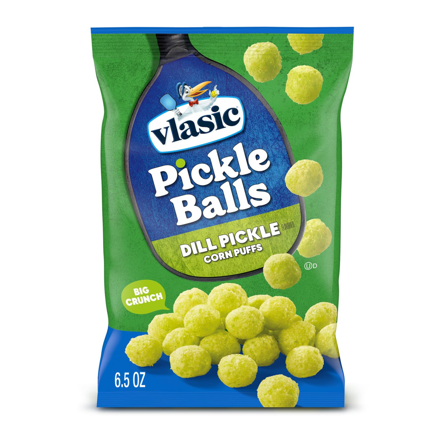 Vlasic Pickle Balls Corn Puffs | Dill Pickle or Spicy Dill Flavored Corn Puffs, 6.5 oz Bags | Available in 1 Pack, 2 Pack Combo, 3 Pack, 6 Pack & 12 Pack