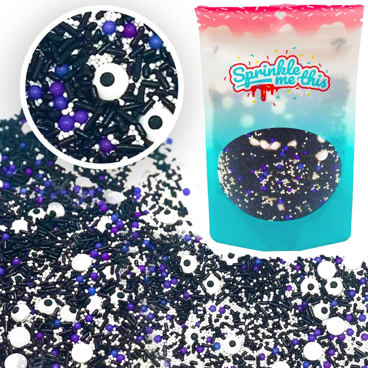 Sprinkle Me This – Eye Got a Bone to Pick Edible Sprinkles – 4, 8 & 12 oz – Halloween Dessert Topping for Cookies, Cupcakes & Cakes