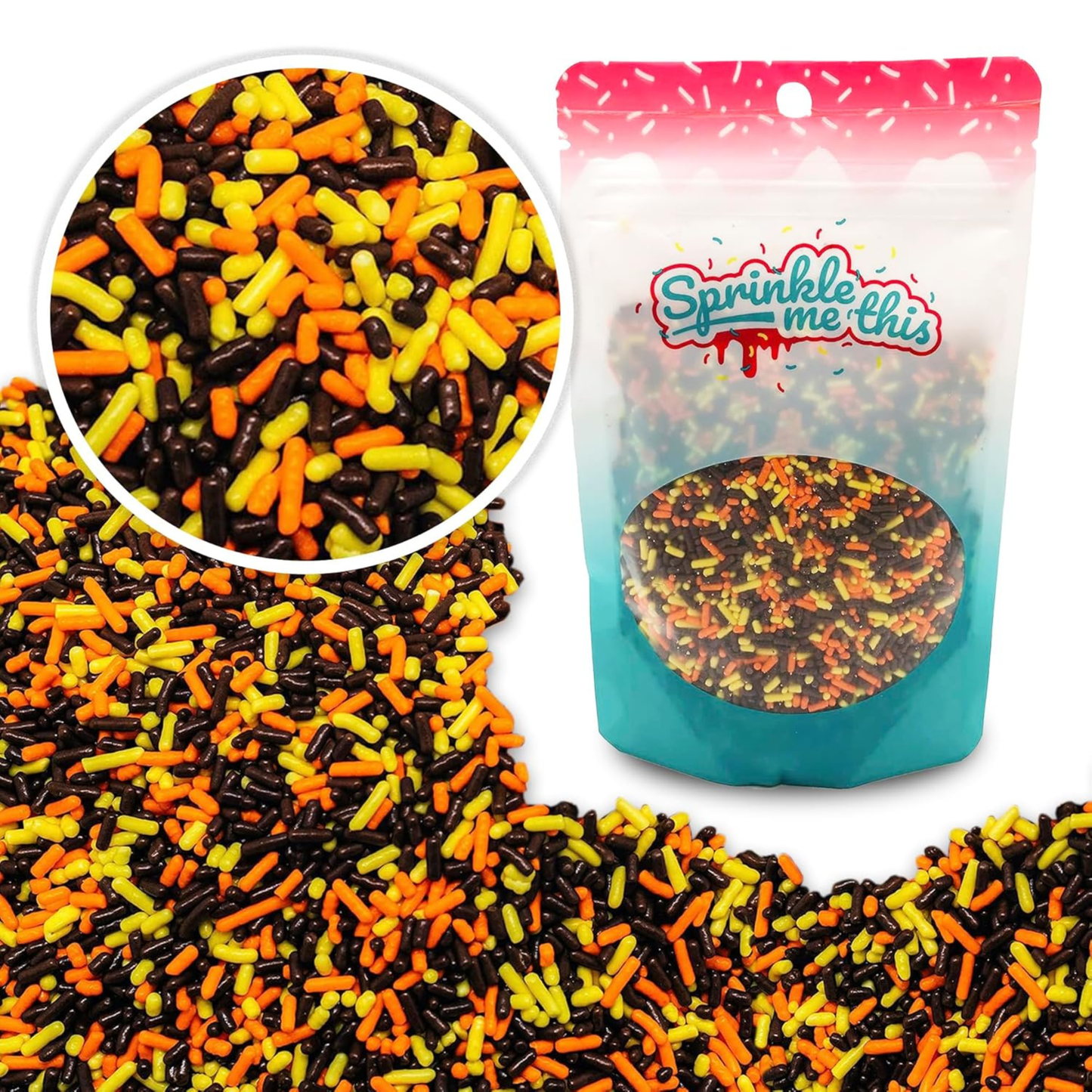 Sprinkle Me This – Fall Medley Edible Sprinkles – 4, 8 & 12 oz Bags – Autumn Dessert Topping for Cookies, Cupcakes & Cakes