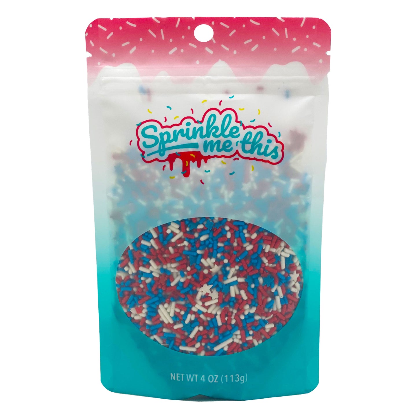 Sprinkle Me This – Stars & Stripes Patriotic Sprinkles | Red, White & Blue Star & Classic Mix for 4th of July (4, 8, 12 oz)