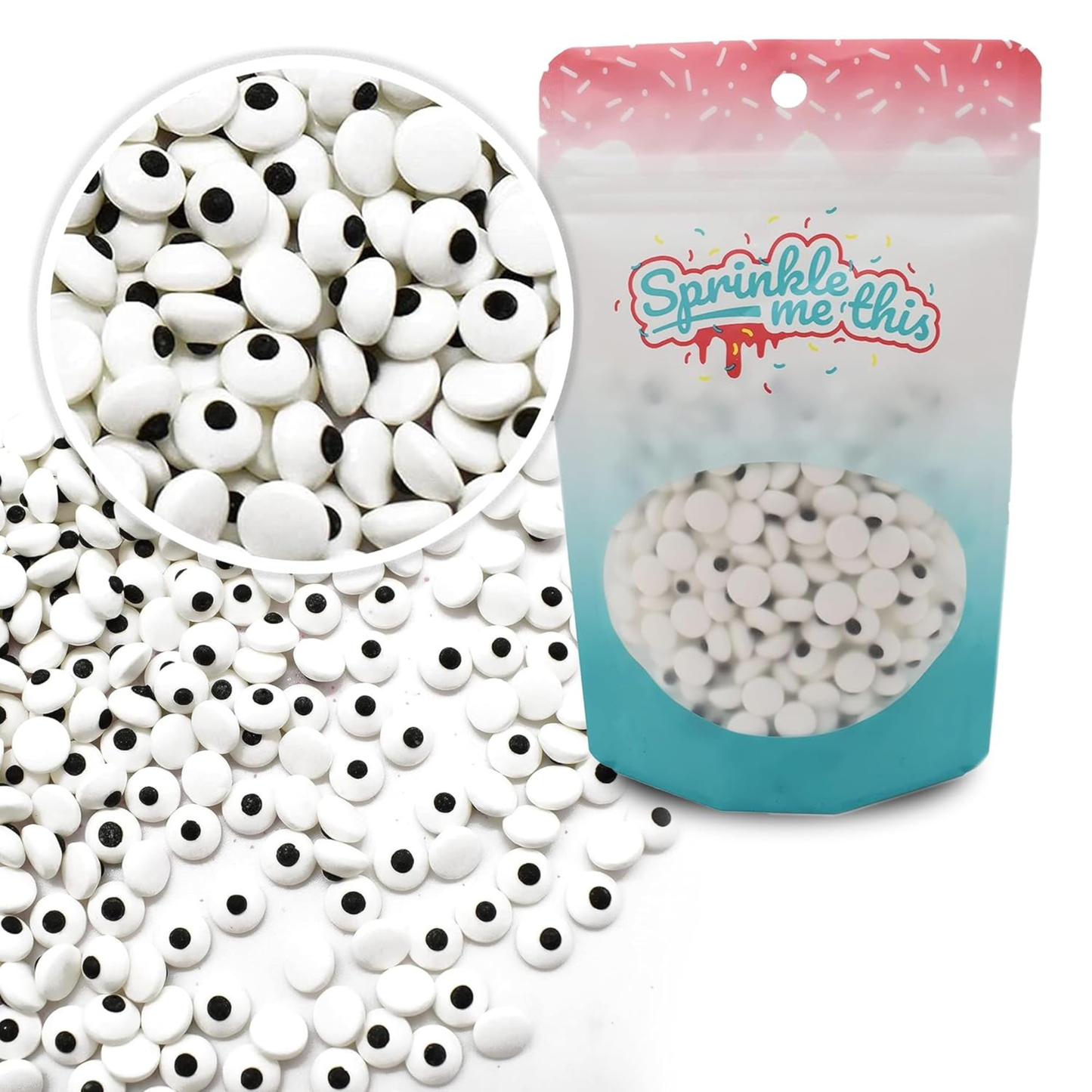 Sprinkle Me This – Small Spooky Eye Toppers – 4, 8 & 12 oz – Halloween Dessert Topping for Cookies, Cupcakes & Cakes