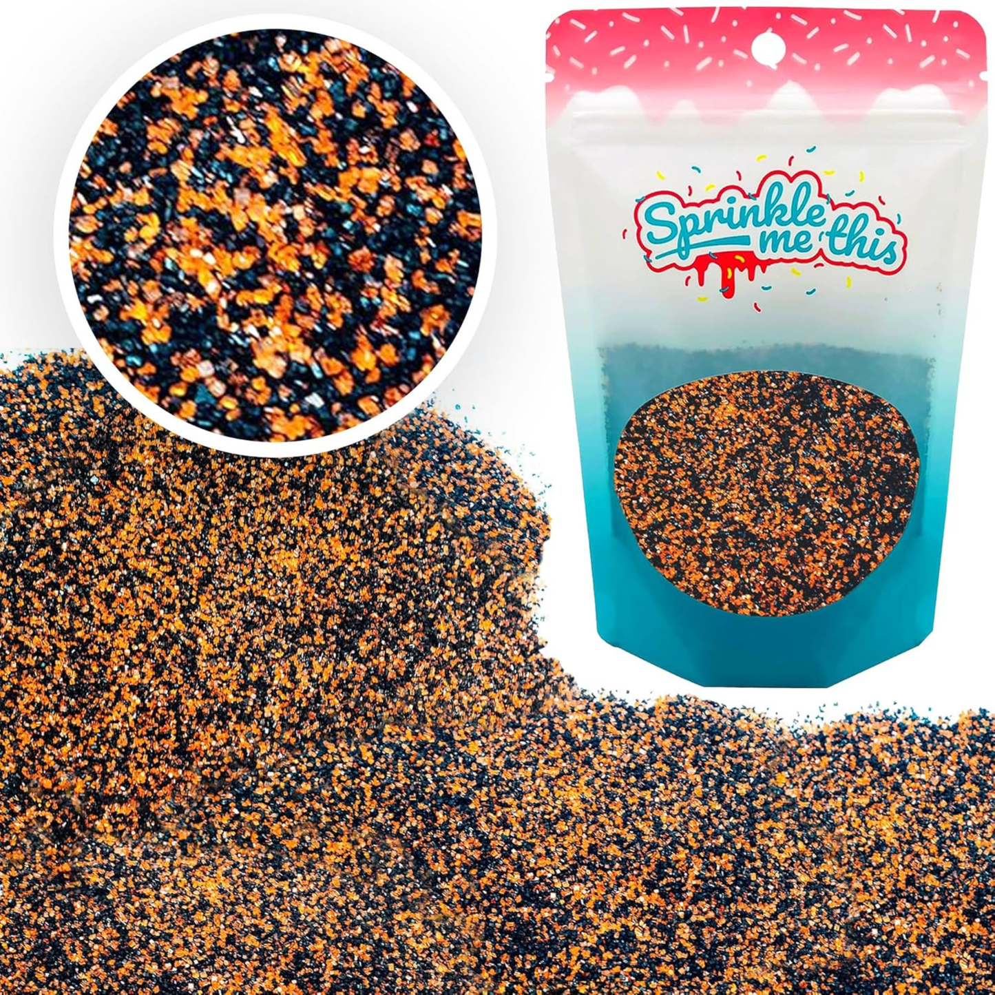 Sprinkle Me This – Jack O’ Lantern Dust Sprinkles – 4, 8 & 12 oz – Halloween Dessert Topping for Cookies, Cupcakes & Cakes