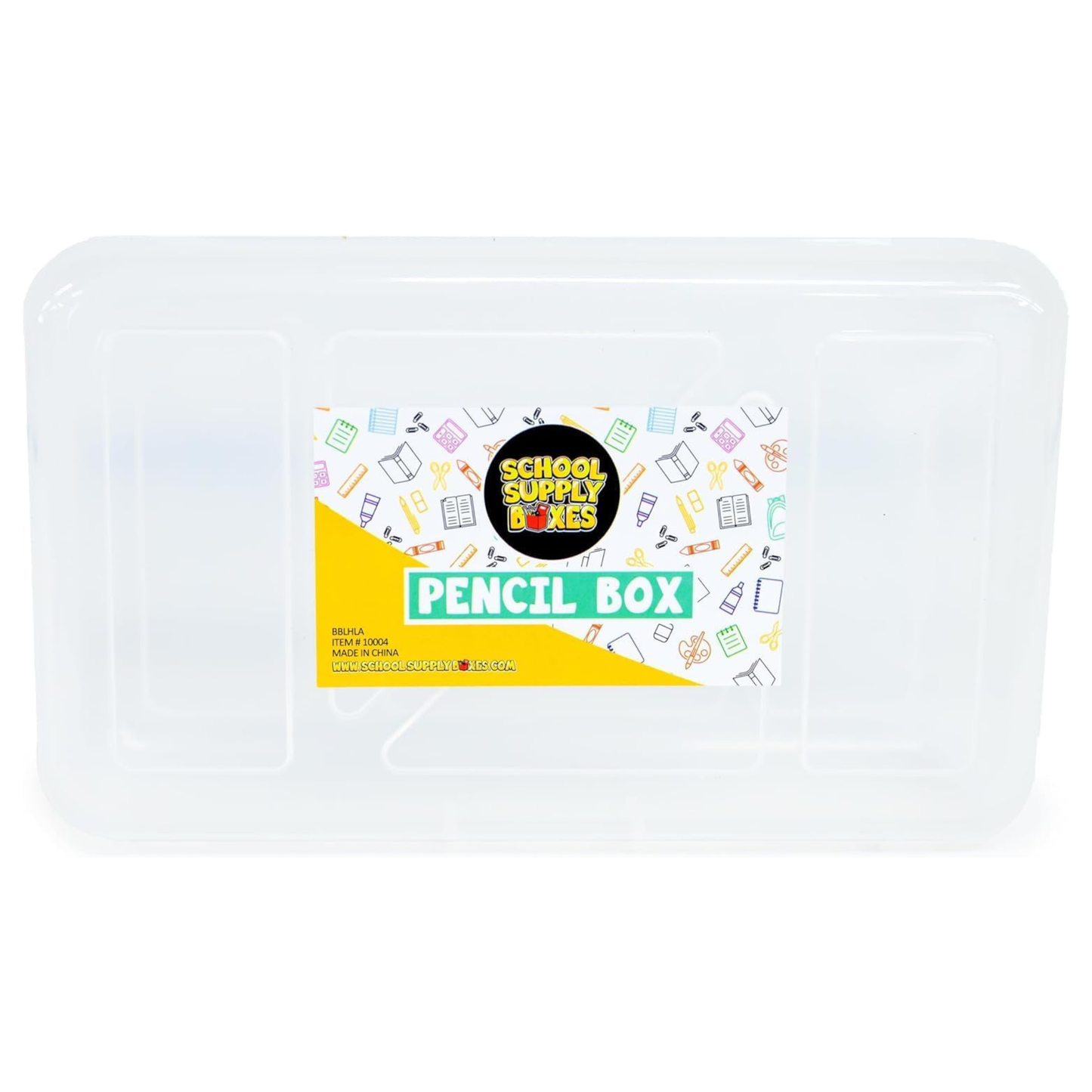 School Supply Boxes | Clear, Translucent Pencil Box | Available in 3 Pack, 6 Pack, 12 Pack, 24 Pack, & 48 Pack | Durable and Stackable Organizer for School Supplies & Office Products