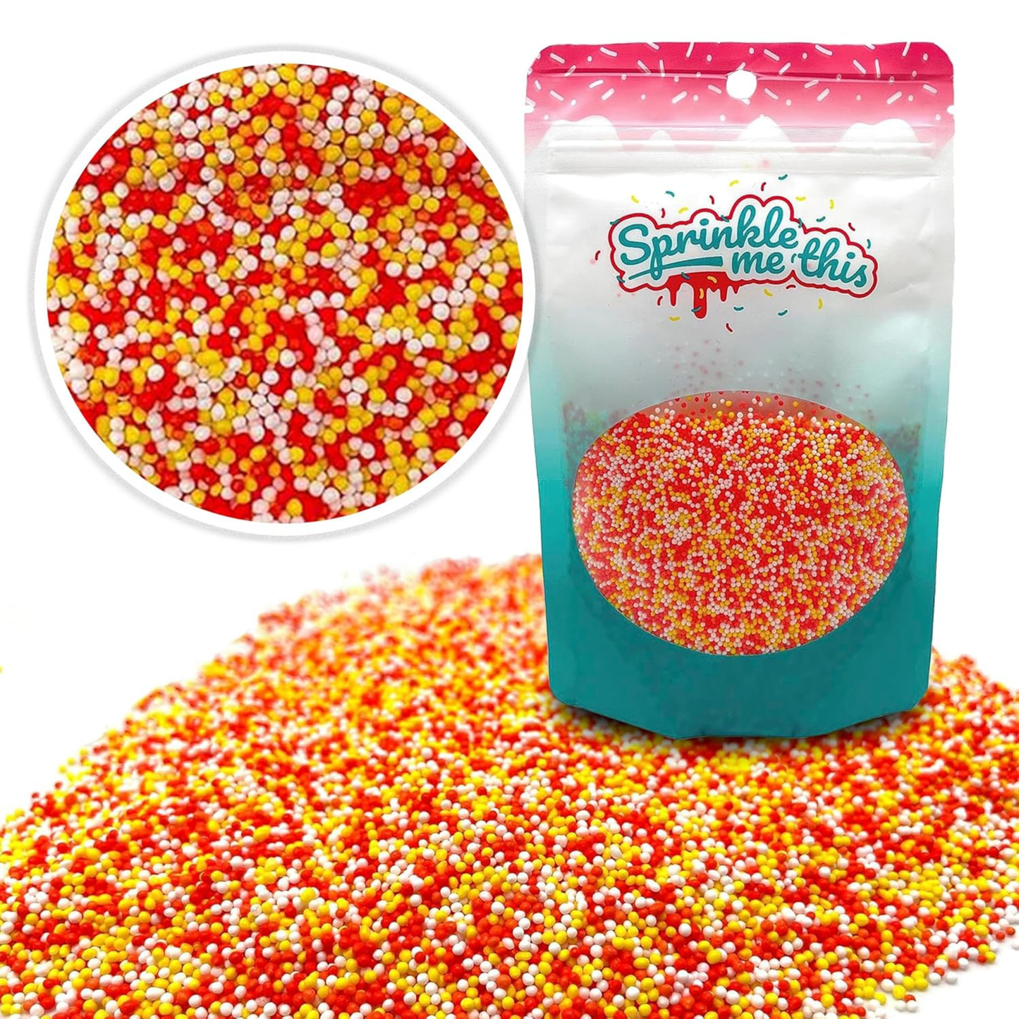 Sprinkle Me This - Candy Corn Nonpareils Edible Sprinkles - 4, 8 & 12 oz - Fall Dessert Topping for Cookies, Cupcakes & Cakes