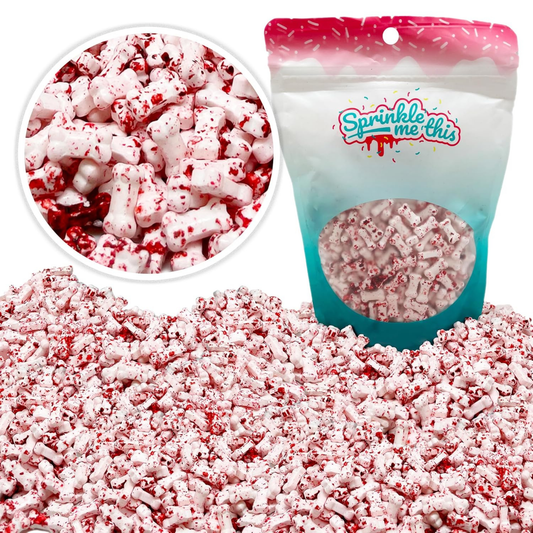 Sprinkle Me This – Bloody Bones Edible Sprinkles – 4, 8 & 12 oz – Halloween Dessert Topping for Cookies, Cupcakes & Cakes