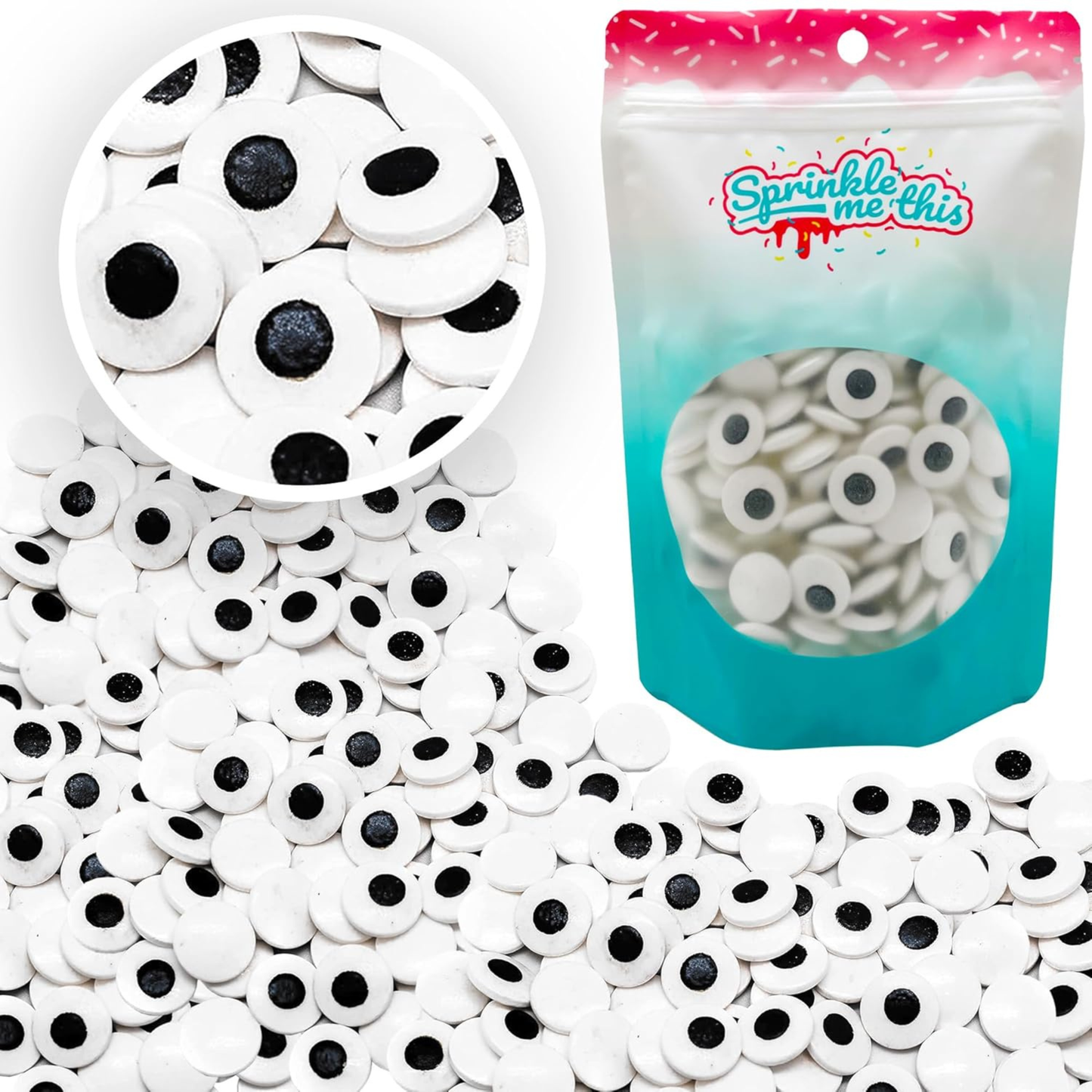 Sprinkle Me This – Large Spooky Eye Toppers – 4, 8 & 12 oz – Halloween Dessert Topping for Cookies, Cupcakes & Cakes