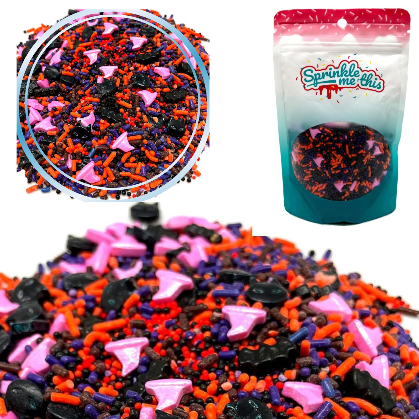 Sprinkle Me This – Dark Magic Mix Edible Sprinkles – 4, 8 & 12 oz – Halloween Dessert Topping for Cookies, Cupcakes & Cakes