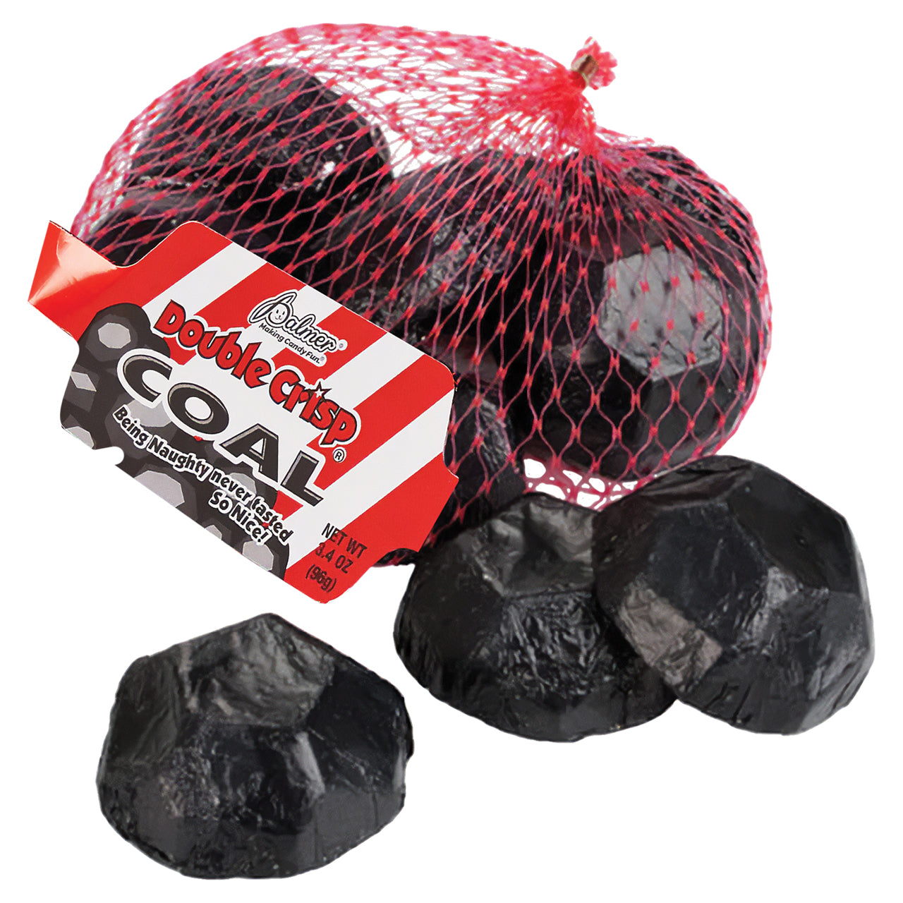 Palmer’s Chocolate Coal – 3.4 oz Bags – Foil-Wrapped Milk Chocolate Coal Pieces – Holiday Novelty Candy for Stocking Stuffers