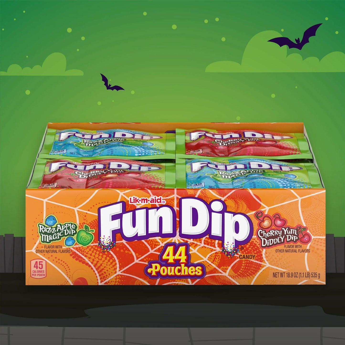Fun Dip Candy Variety Pack – Razz Apple Magic Dip & Cherry Yum Diddly Dip – 44 Total Pouches