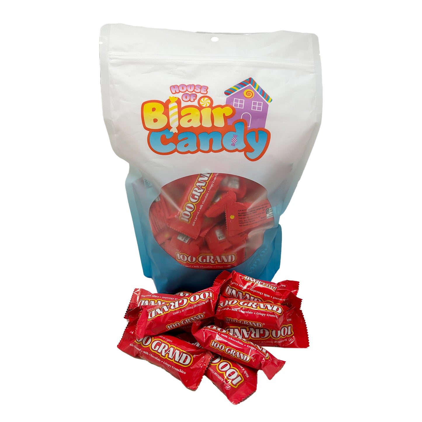 100 Grand Fun Size Candy Bars – Crispy, Chewy, Chocolate-Covered Candy