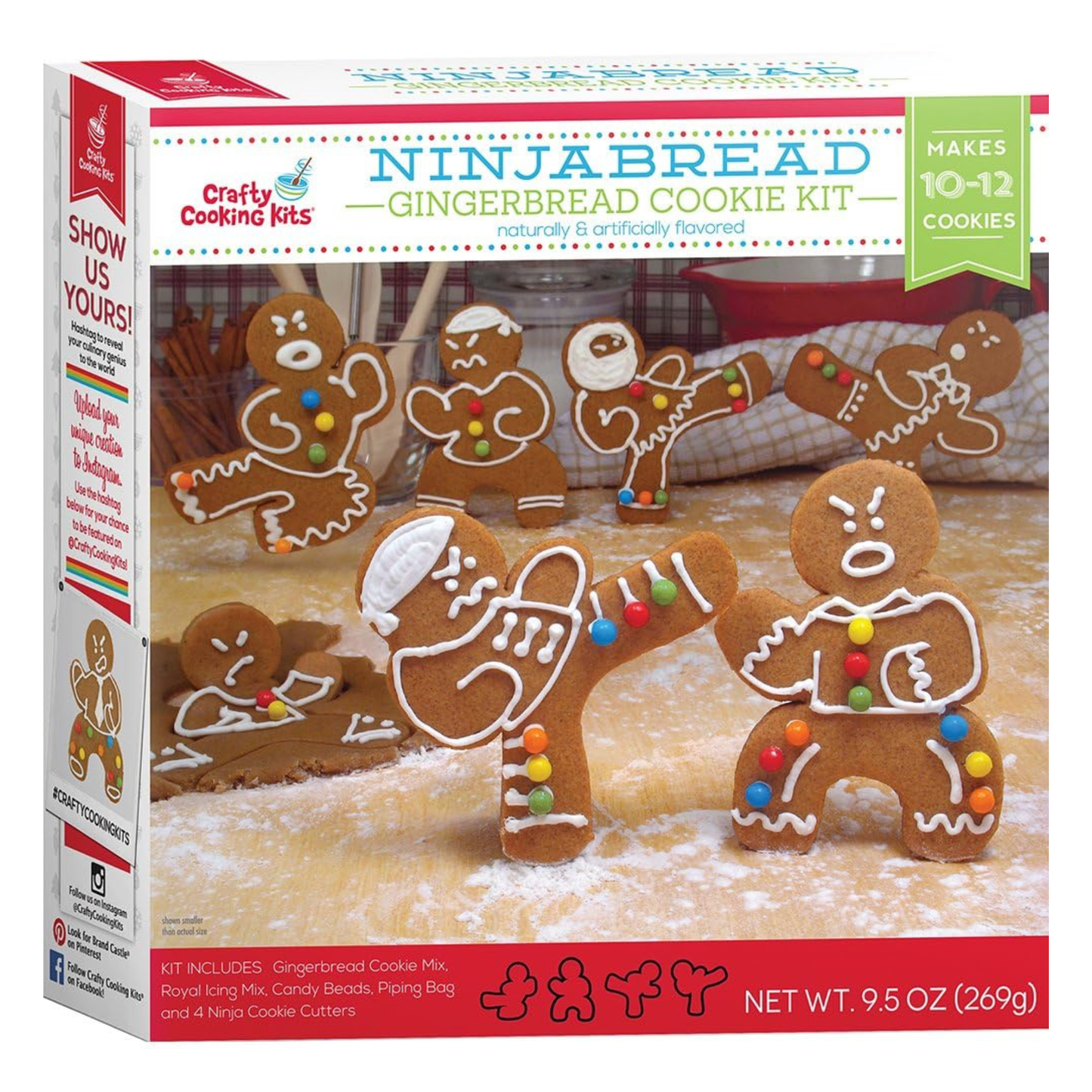 Treat Yourself! | Ninjabread Gingerbread & Ugly Sweater Sugar Cookie Baking Kits | Holiday Cookie Decorating Set Makes 8-10 Cookies ea. | Fun Christmas Baking Activity for Kids, Families, Parties & Gifts