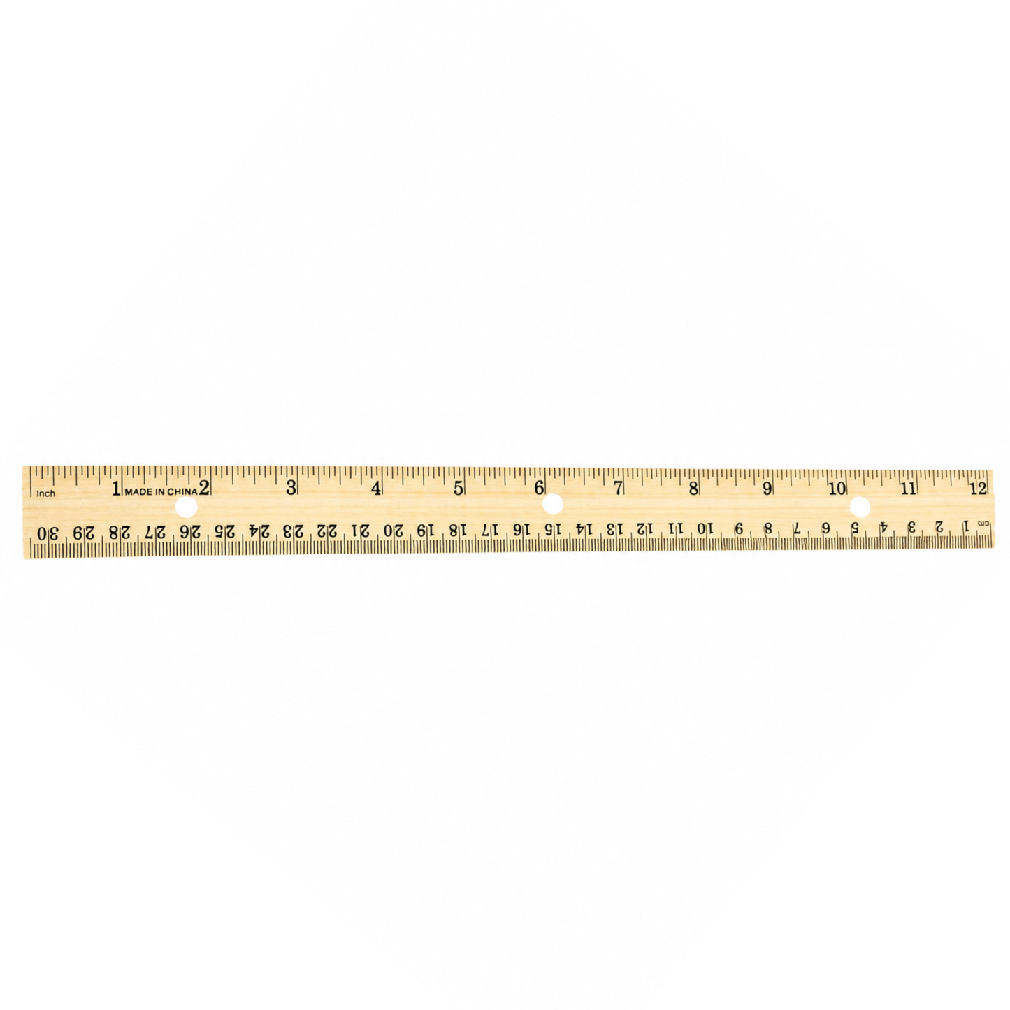 School Supply Boxes | 12" Wooden Ruler with 3-Ring Binder Holes | Available in 10 Pack, 20 Pack, 50 Pack, & 250 Pack | Durable Classroom and Office Supplies