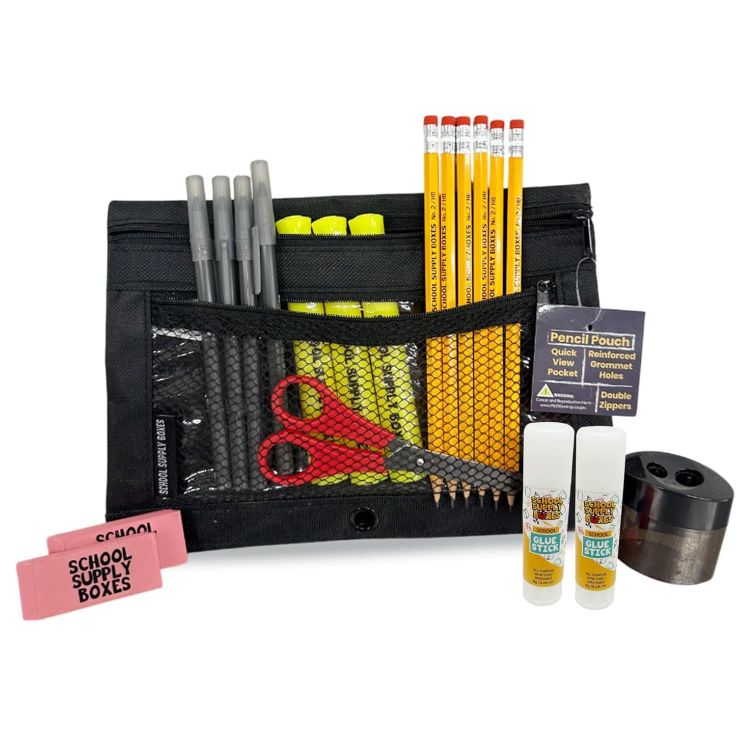 School Supply Boxes | Lapboard Bundle - Available in 1 Box, 1 Case (4 Units), or 1 Pallet (180 Units) | Back to School Essentials Kit for Students & Teachers | Includes Dry Erase Lapboard, Marker, Notebooks, Pencils, & More