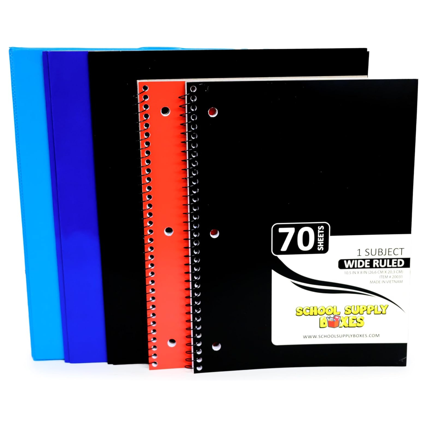 School Supply Boxes | Back to School Essentials Supplies Kit Bundle for K-8 Students (20 Piece) | First Day of School Must-Have Set with Notebooks, Pencils, Folders & More