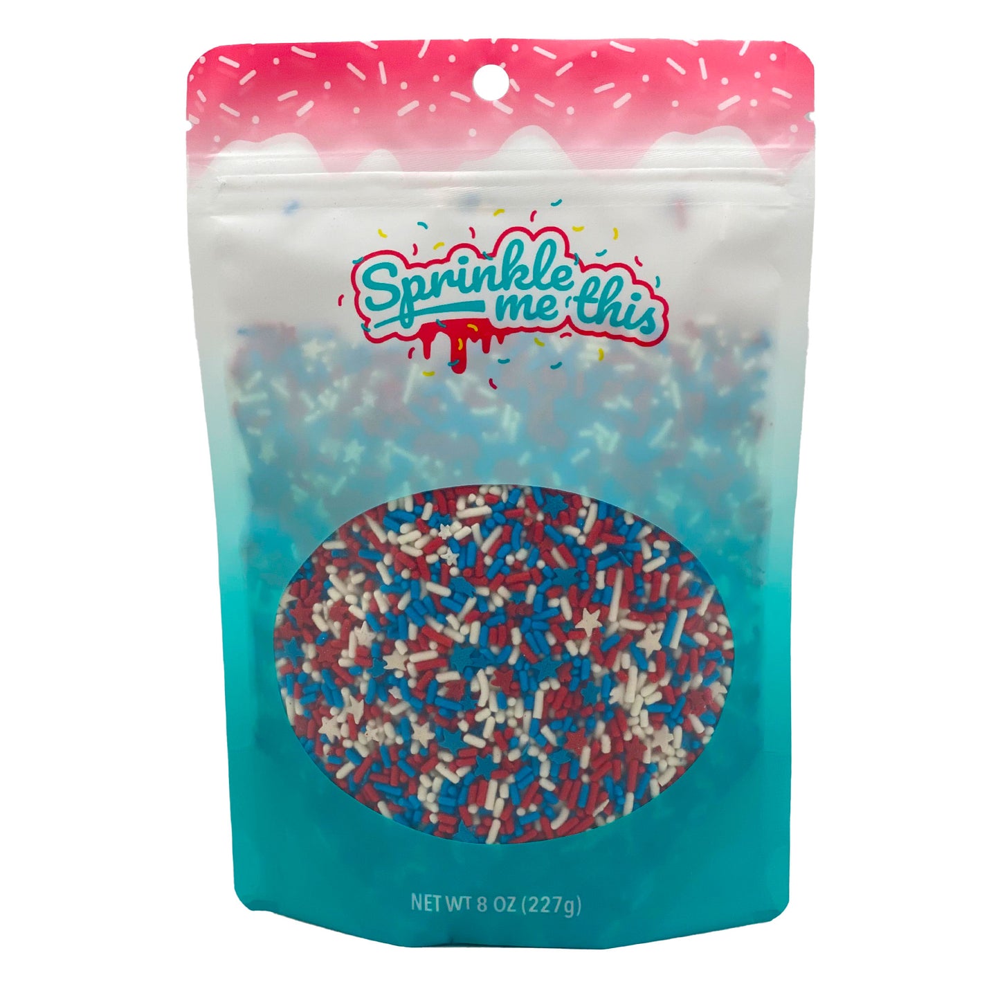 Sprinkle Me This – Stars & Stripes Patriotic Sprinkles | Red, White & Blue Star & Classic Mix for 4th of July (4, 8, 12 oz)