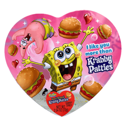 Frankford SpongeBob SquarePants Heart-Shaped Krabby Patties Gummy Candy Tin – 2.54 oz Valentine’s Gift