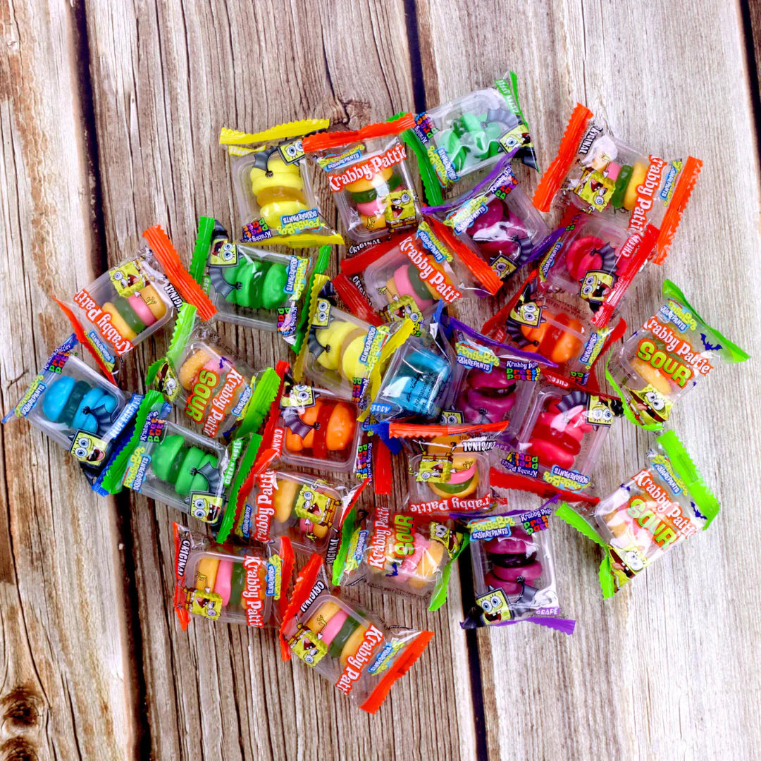 SpongeBob SquarePants Krabby Patties Candy Mix – Sour, Original, & Pretty Patties – 19.05 oz Bag (Approx. 60 Pieces)