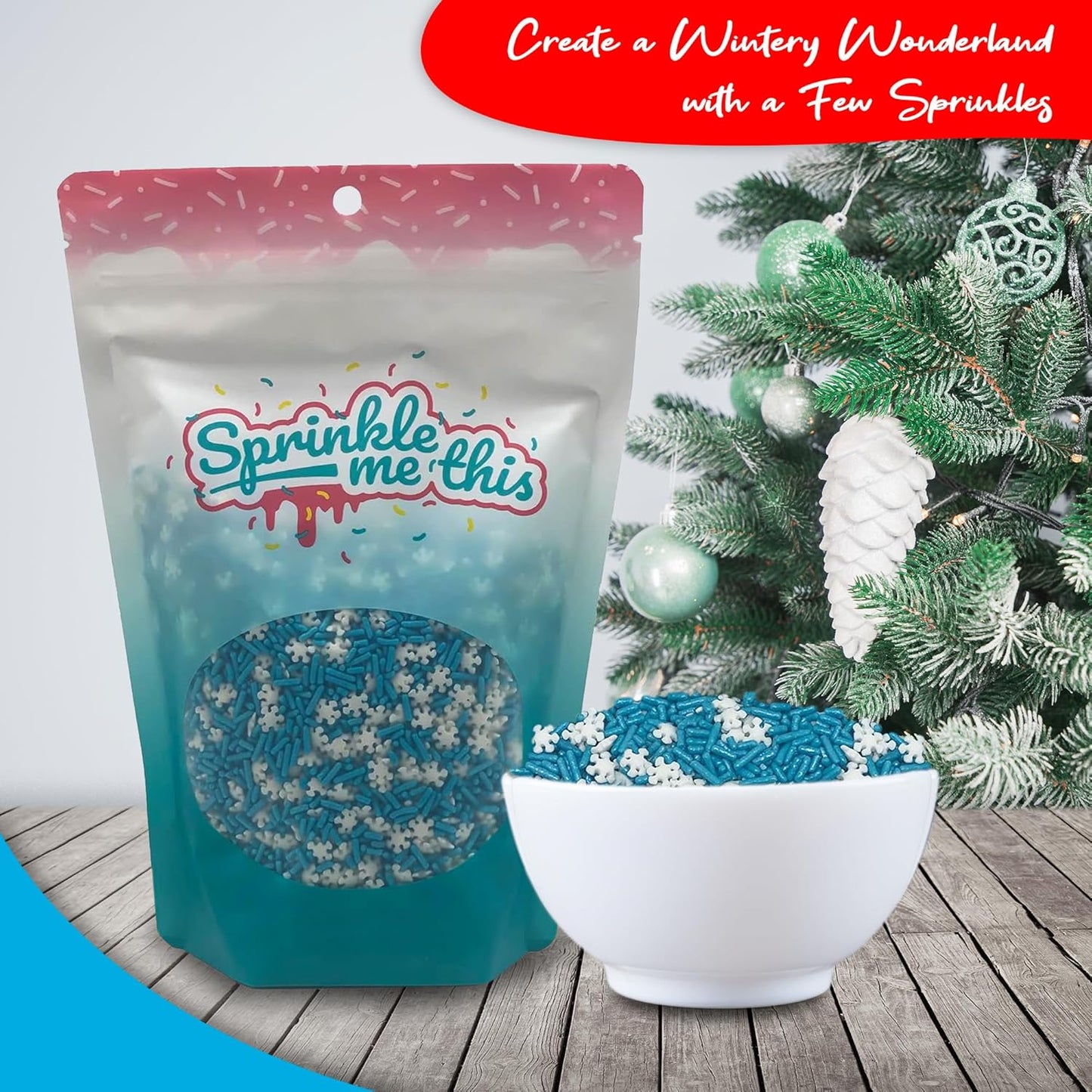 Sprinkle Me This – Snow Day Blend Sprinkles – 4, 8 & 12 oz – Festive Dessert Topping for Cookies, Cupcakes, and Cakes