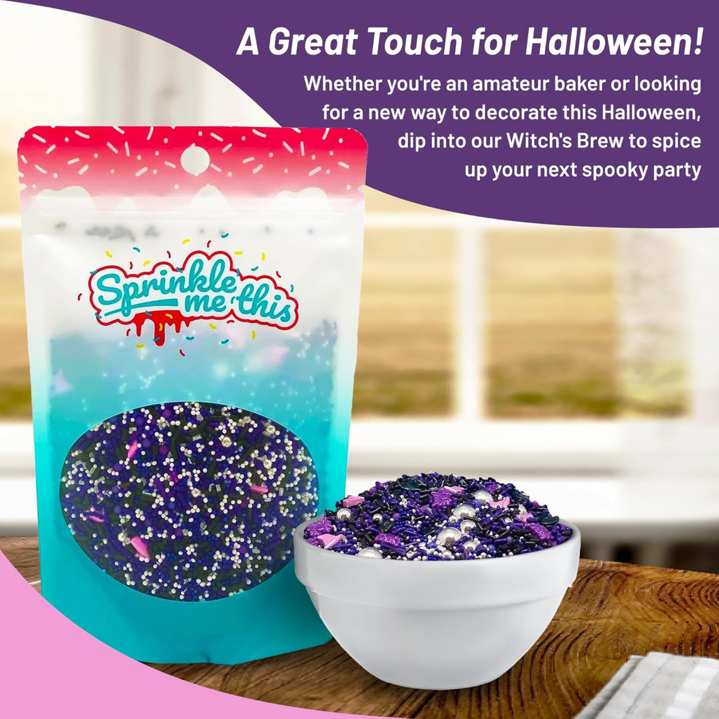 Sprinkle Me This – A Witch’s Brew Edible Sprinkles – 4, 8 & 12 oz – Halloween Dessert Topping for Cookies, Cupcakes & Cakes