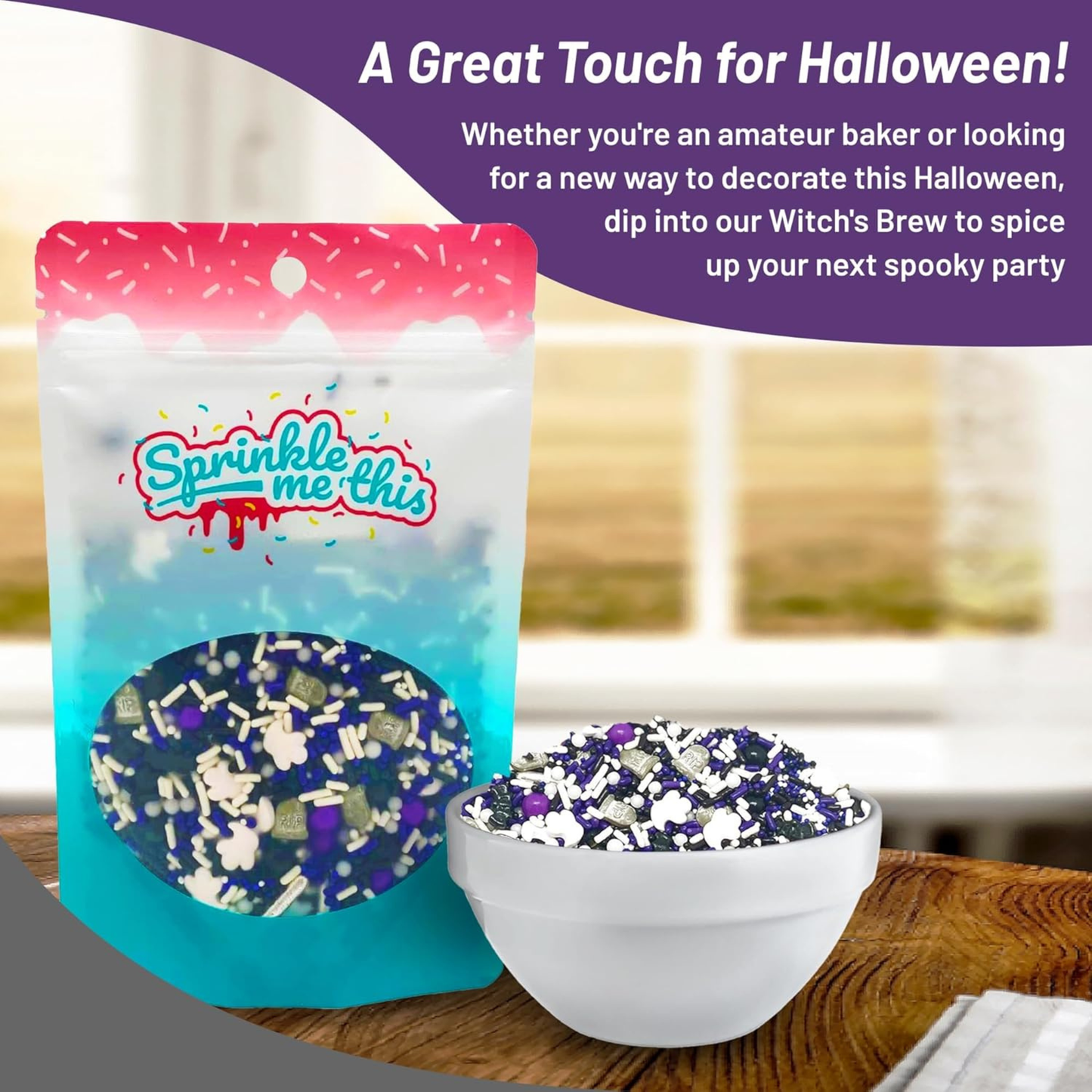 Sprinkle Me This – Delicious & Deadly Graveyard Smash Edible Sprinkles – 4, 8 & 12 oz – Halloween Dessert Topping for Cookies, Cupcakes & Cakes