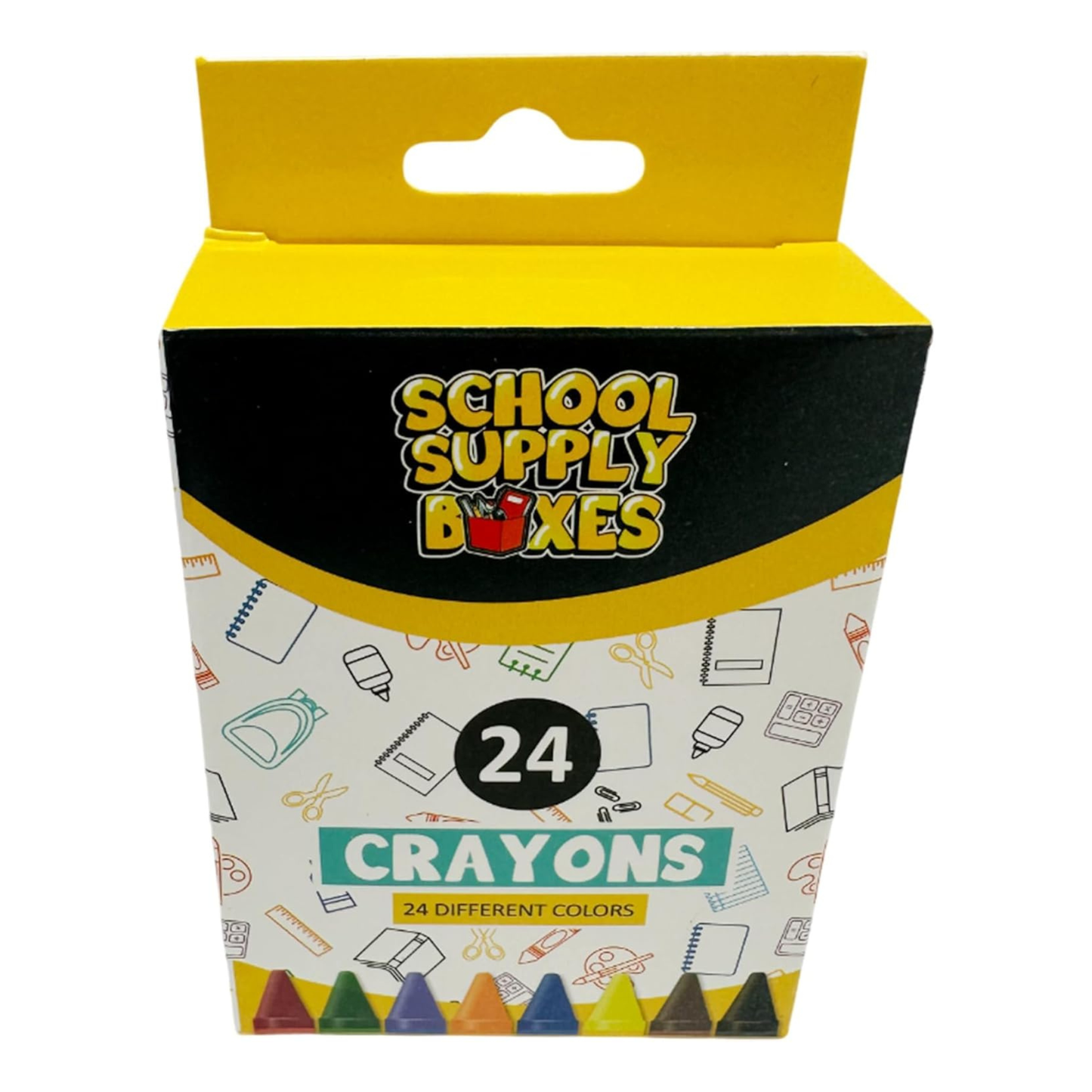 School Supply Boxes | K-5 Back to School Pencil Box Kit | 16-Piece Supply Set with Clear Plastic Box, Pencils, Crayons, Scissors & Glue Sticks
