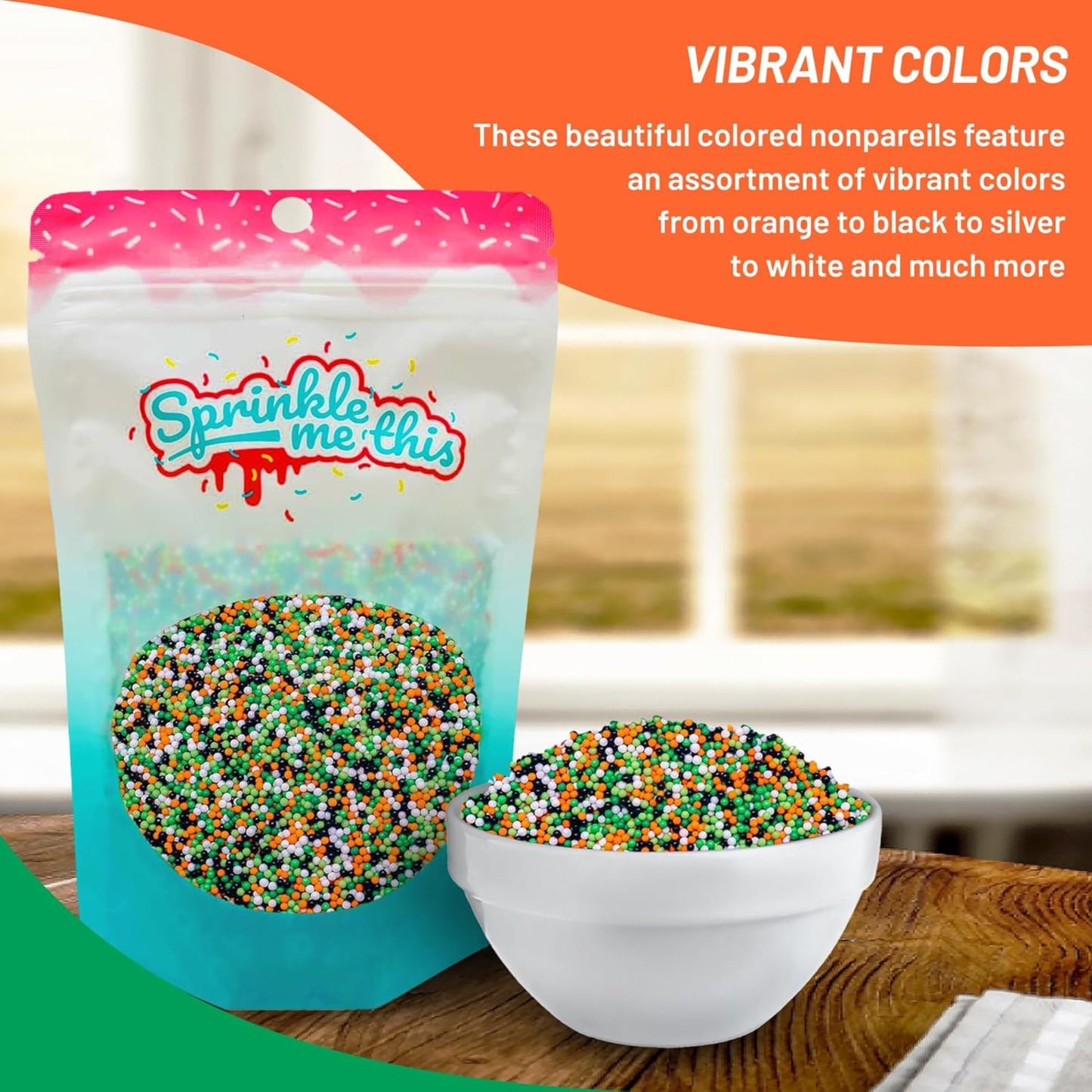 Sprinkle Me This – Ghouls Night Out Mini Nonpareils Sprinkles – 4, 8 & 12 oz – Halloween Dessert Topping for Cookies, Cupcakes & Cakes