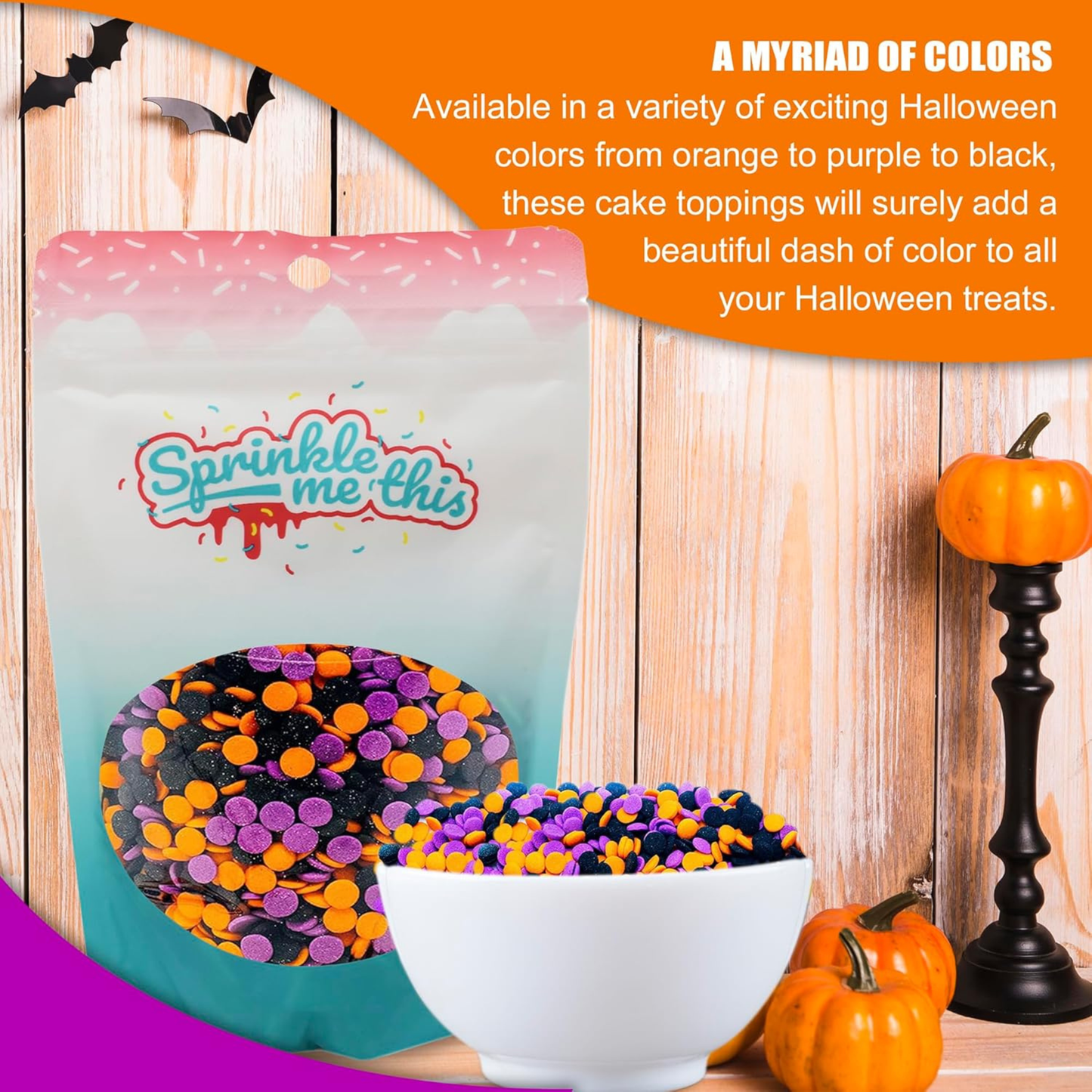 Sprinkle Me This – Trick Or Treat Mix Halloween Confetti – 4, 8 & 12 oz – Halloween Dessert Topping for Cookies, Cupcakes & Cakes