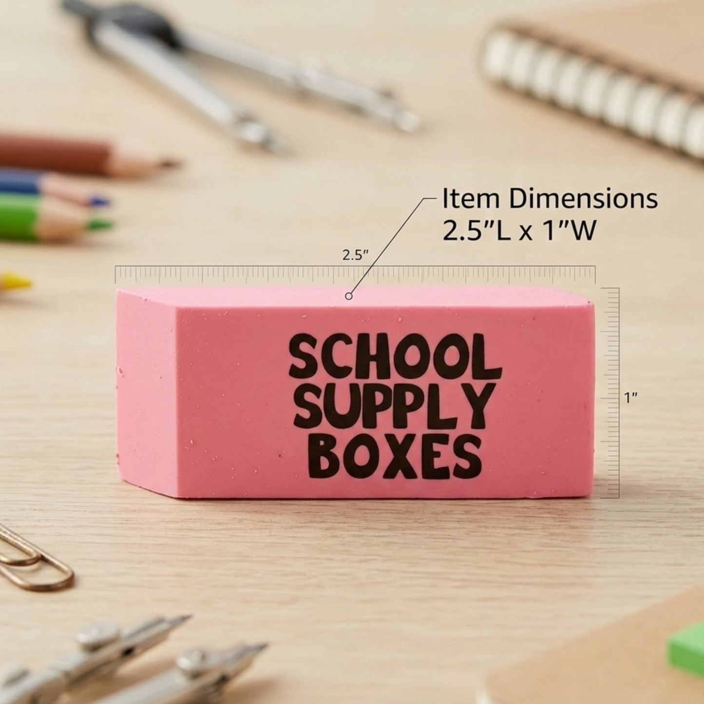 School Supply Boxes | Pink Wedge Erasers | Available in 60 Pack, 120 Pack, 240 Pack, 480 Pack | Smudge-Free and Durable