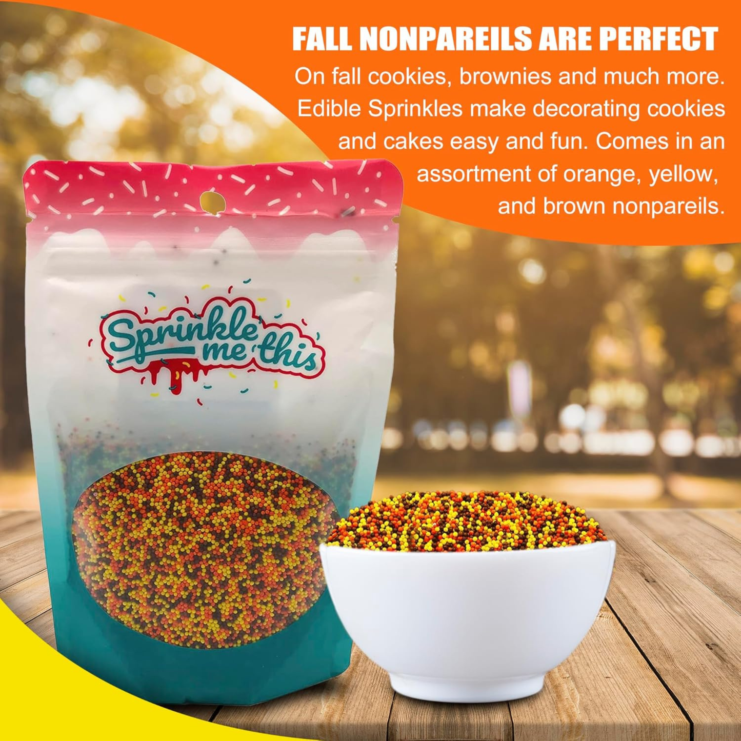 Sprinkle Me This – A Touch of Autumn: The Perfect Harvest Edible Sprinkles – 4, 8 & 12 oz – Dessert Topping for Cookies, Cupcakes & Cakes