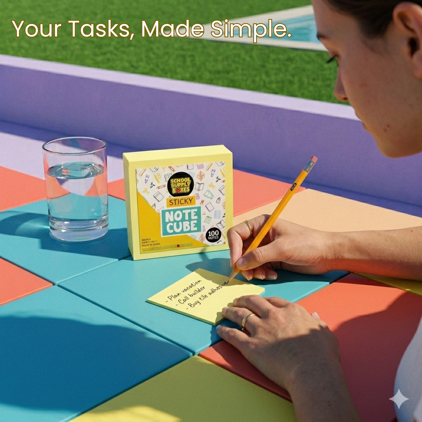 School Supply Boxes | 100 ct. Yellow Sticky Notes | Available in 10 Pack, 20 Pack, 50 Pack, 100 Pack, & 432 Pack | Self-Adhesive Notes for Home, Office, or Classroom