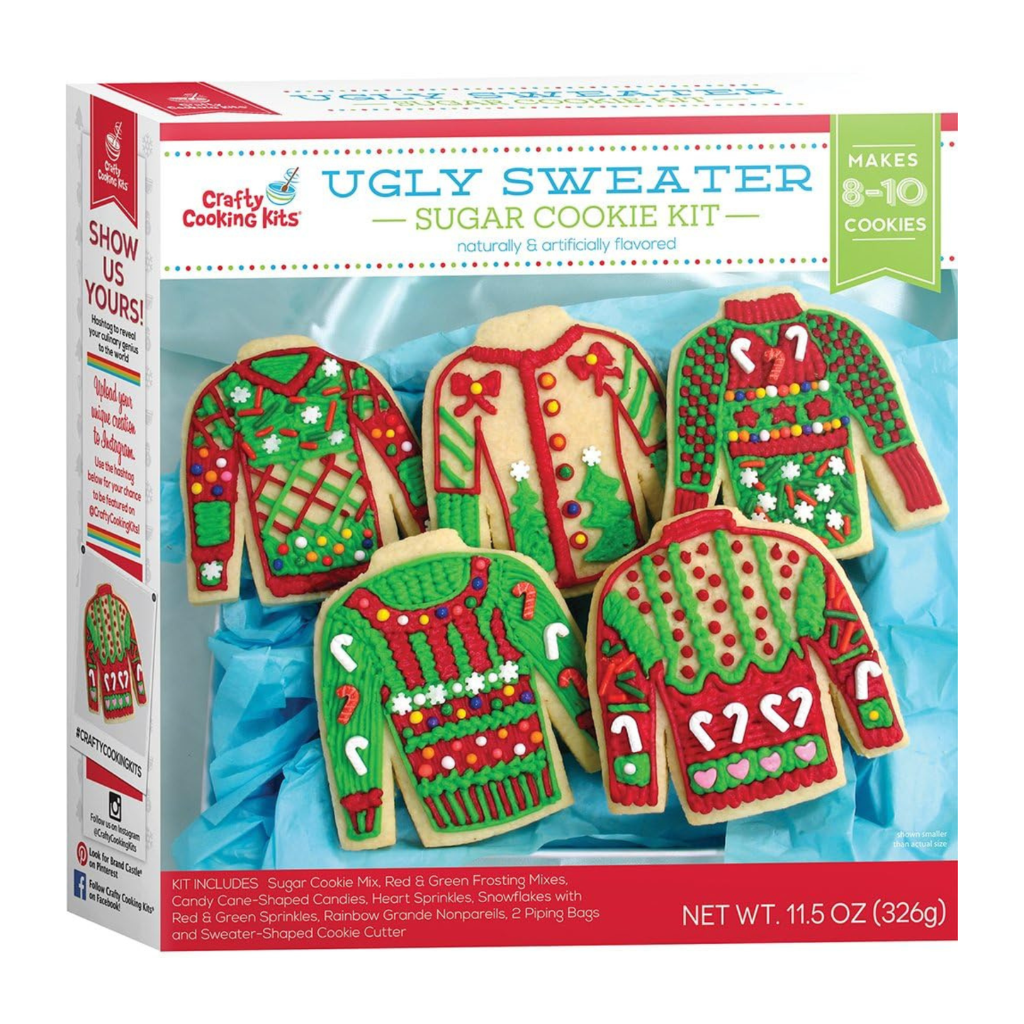 Treat Yourself! | Ninjabread Gingerbread & Ugly Sweater Sugar Cookie Baking Kits | Holiday Cookie Decorating Set Makes 8-10 Cookies ea. | Fun Christmas Baking Activity for Kids, Families, Parties & Gifts