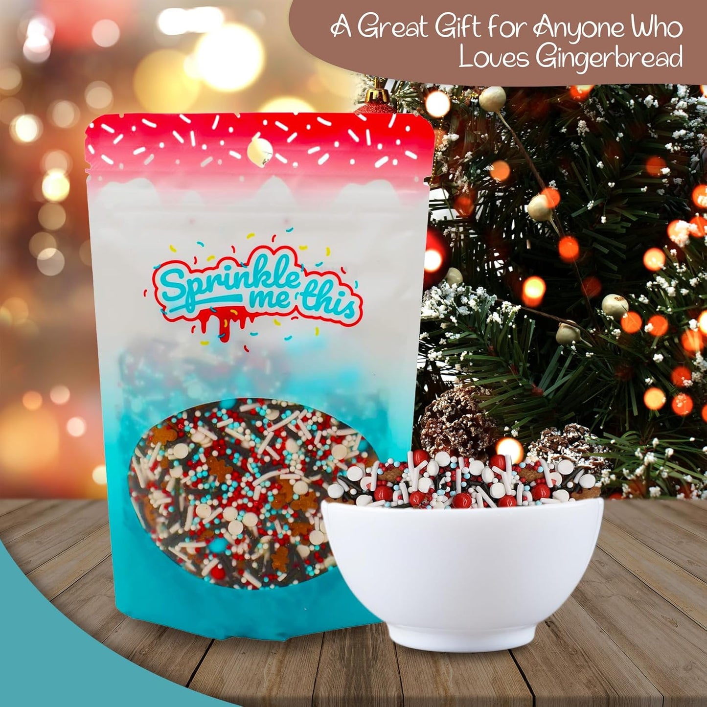 Sprinkle Me This – O.M.G. Oh My Gingerbread Sprinkles – 4, 8 & 12 oz – Festive Dessert Topping for Cookies, Cupcakes, and Cakes