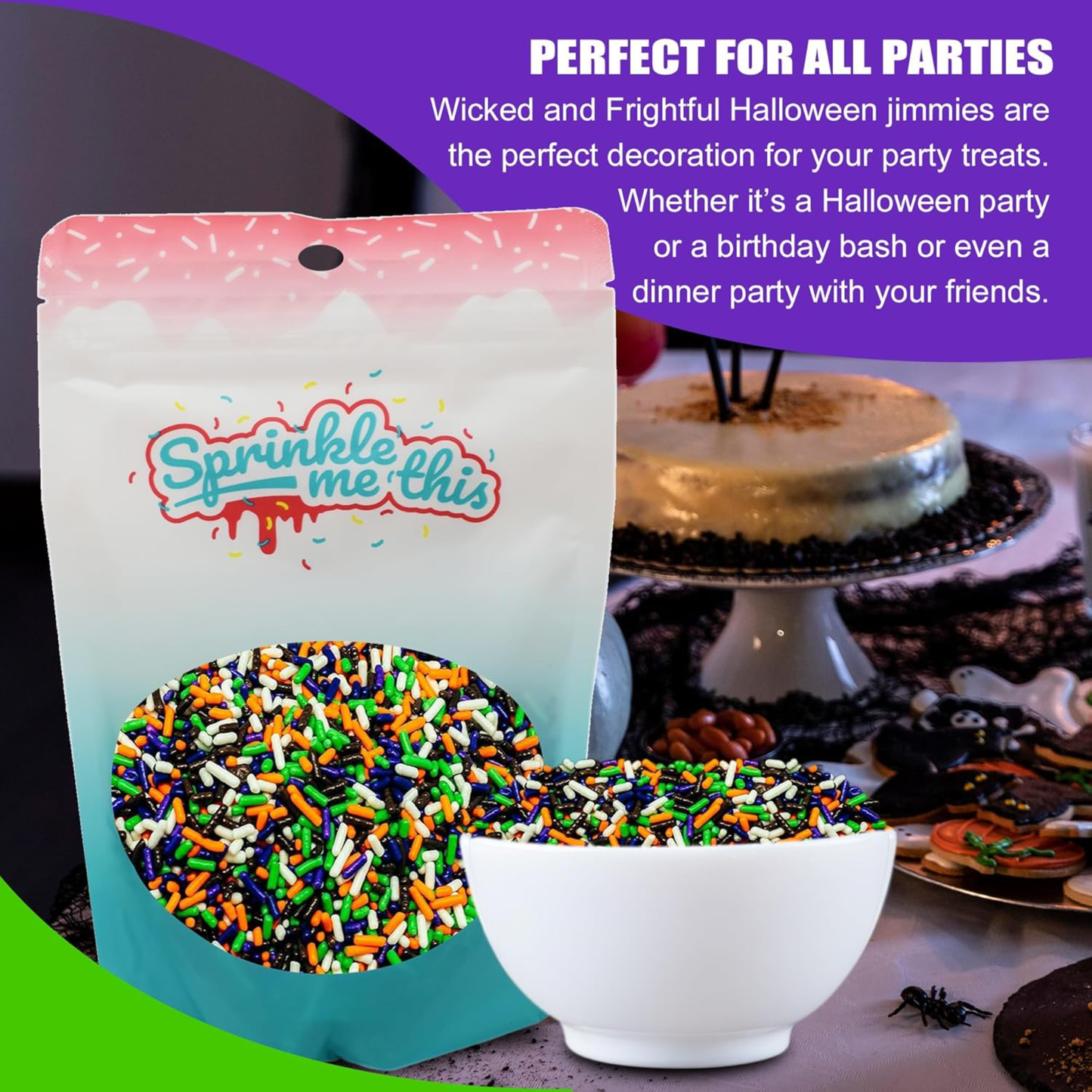 Sprinkle Me This – Wicked and Frightful Mix Edible Sprinkles – 4, 8 & 12 oz – Halloween Dessert Topping for Cookies, Cupcakes & Cakes