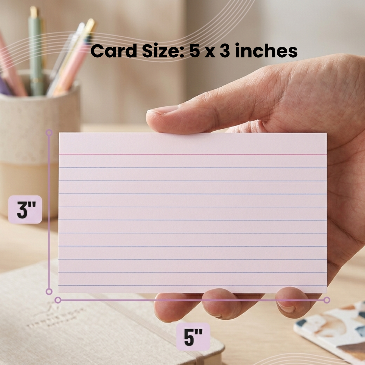 School Supply Boxes | 3x5 White Index Cards (100 ct.) | Available in 5 Pack, 10 Pack, 20 Pack, 50 Pack, & 100 Pack | Lined in Front, Blank in Back