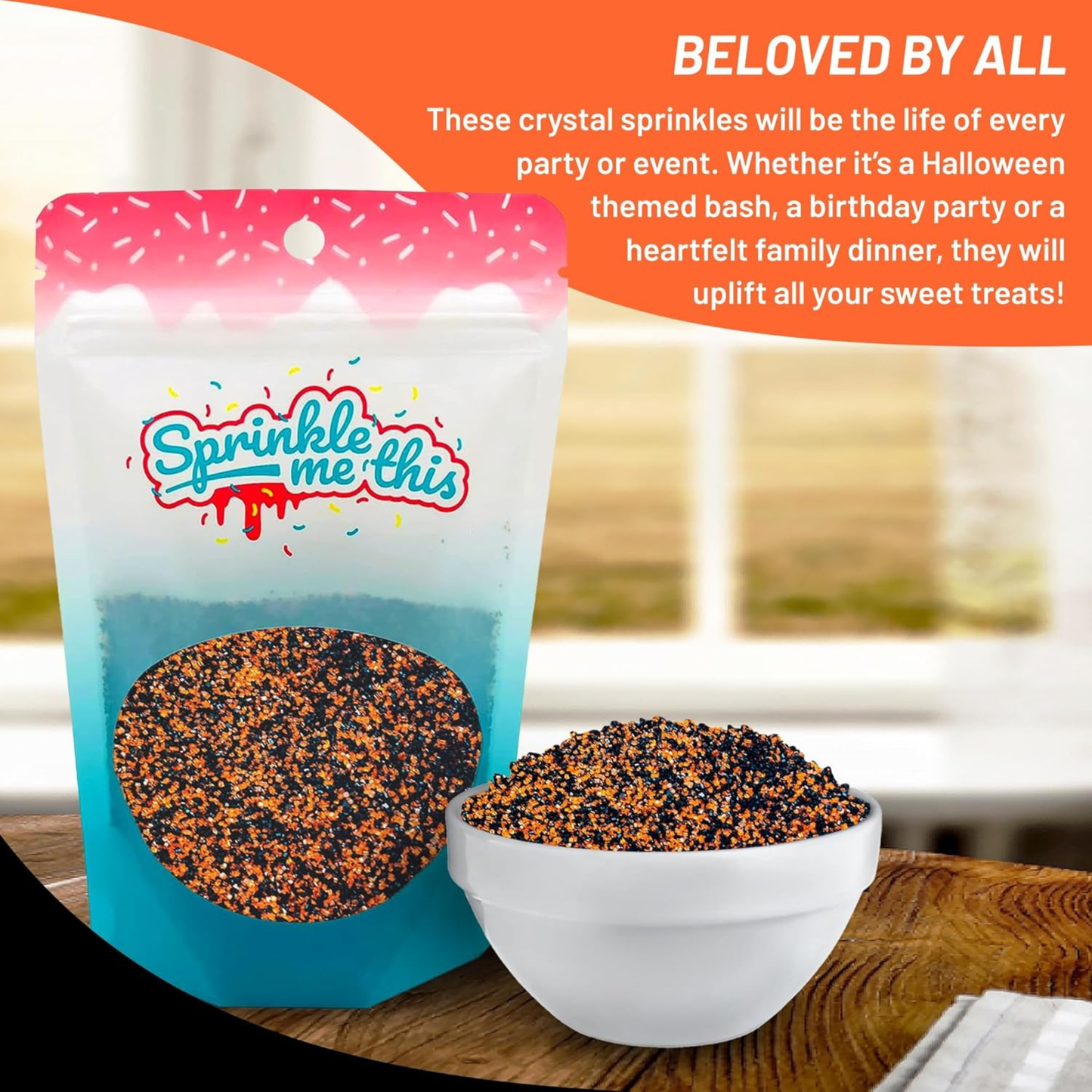 Sprinkle Me This – Jack O’ Lantern Dust Sprinkles – 4, 8 & 12 oz – Halloween Dessert Topping for Cookies, Cupcakes & Cakes