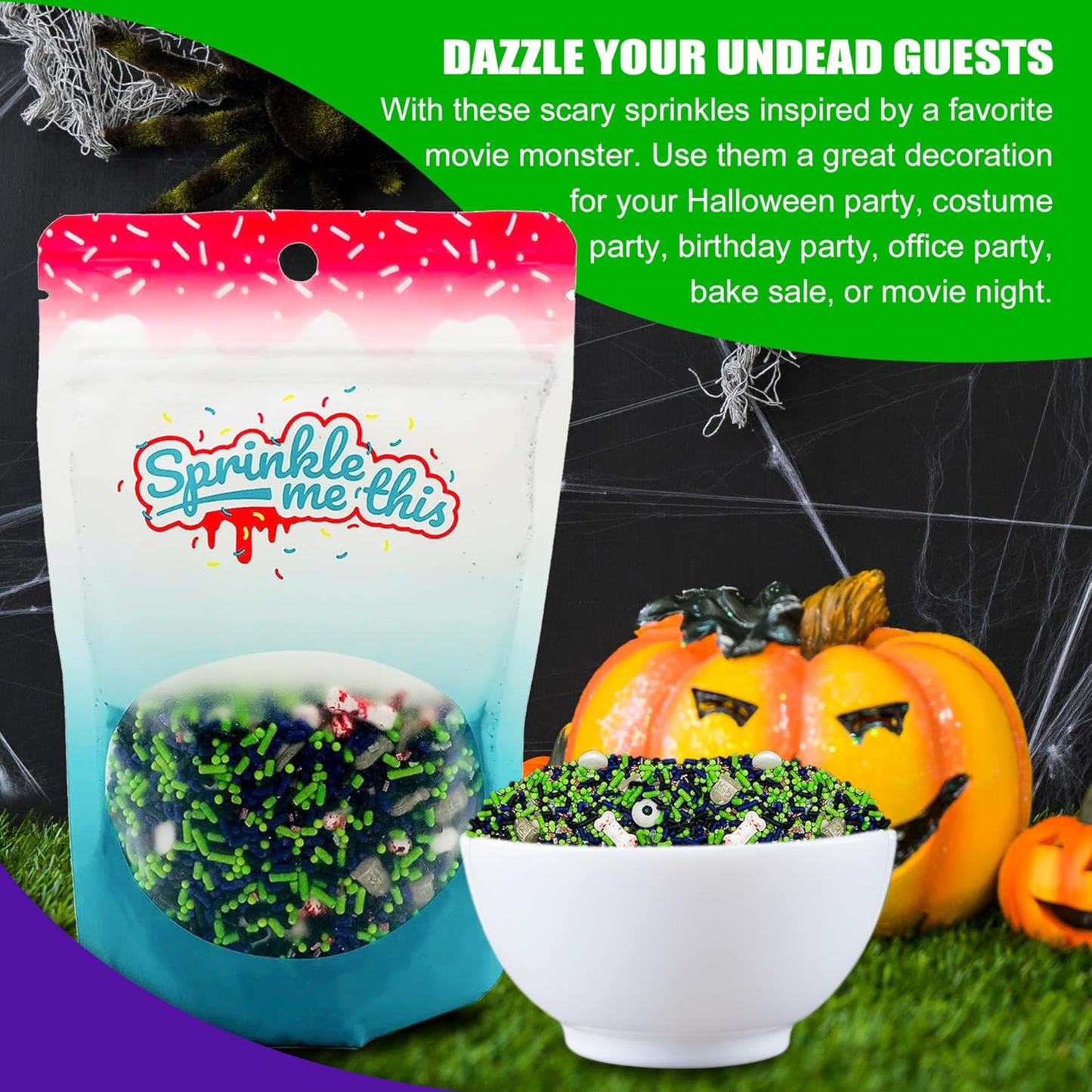Sprinkle Me This – Zombie Grave Edible Sprinkles – 4, 8 & 12 oz – Halloween Dessert Topping for Cookies, Cupcakes & Cakes