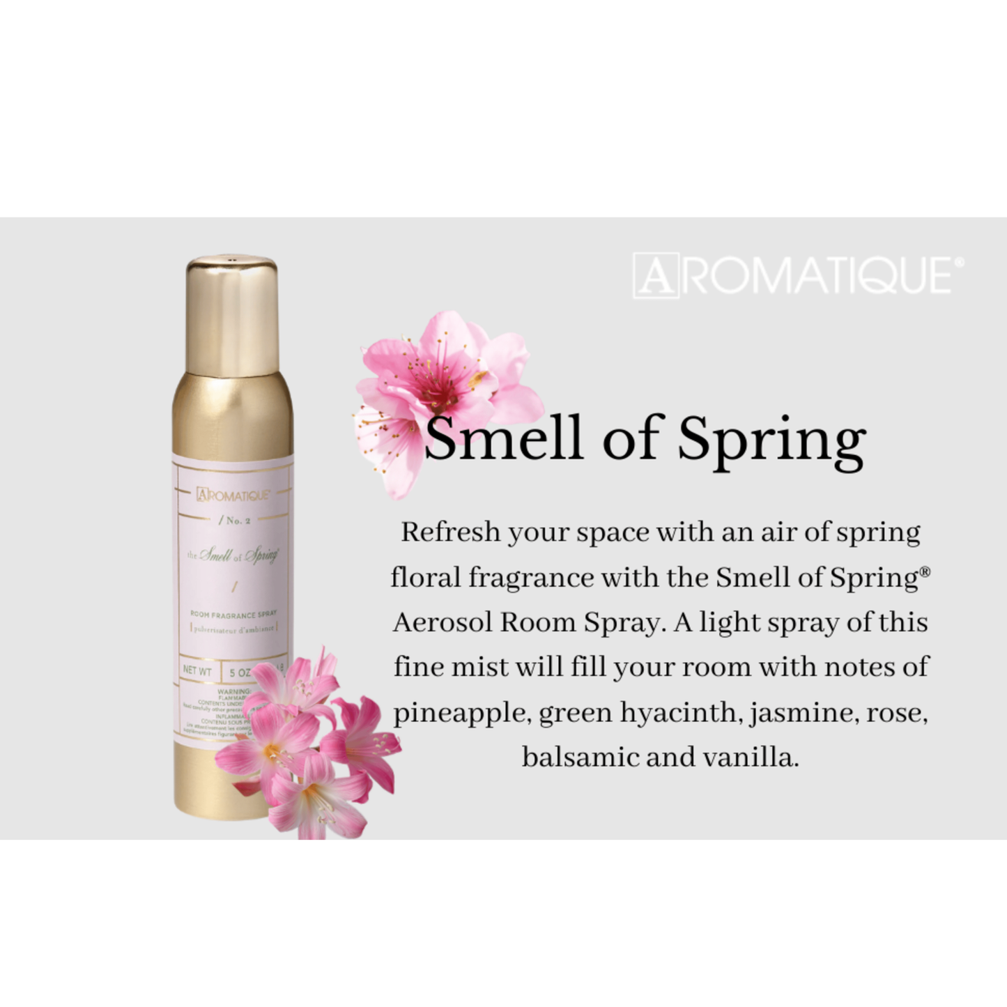 Aromatique - The Smell of Spring Room Fragrance Spray 5 FL OZ – Fresh Floral Scent