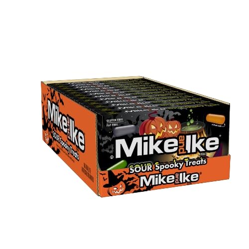 Mike and Ike Sour Spooky Treats (4.25 oz box) – Halloween Candy Mix – Sour Ghoulish Grape, Sour Orange Scream & Sour Wicked Watermelon