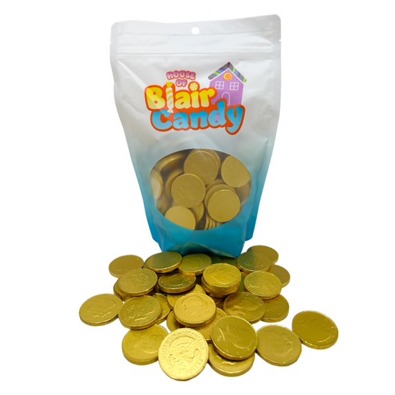 Chocolate Large Half Dollar Coins - Packaged in Sealed & Resealable Candy Bag - Classic Novelty Presidential Candy - Patriotic Chocolates