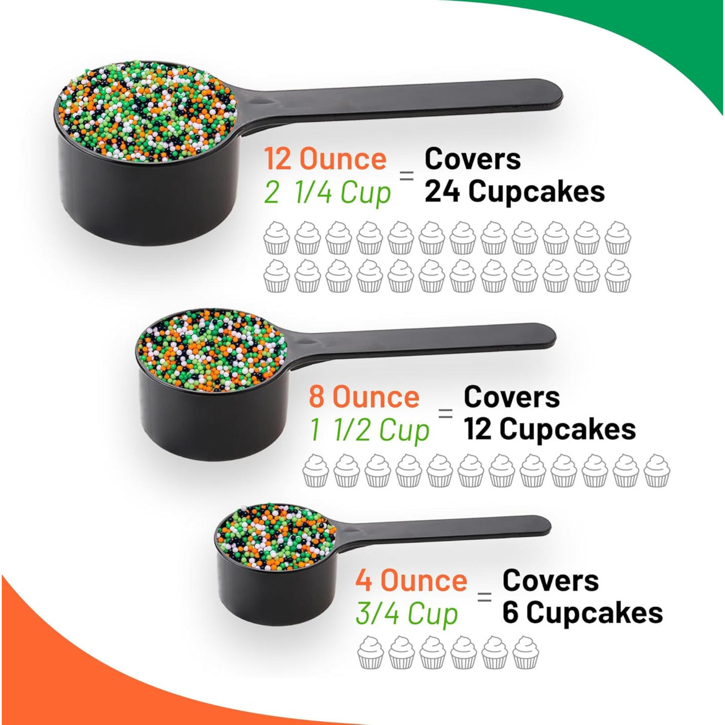 Sprinkle Me This – Ghouls Night Out Mini Nonpareils Sprinkles – 4, 8 & 12 oz – Halloween Dessert Topping for Cookies, Cupcakes & Cakes