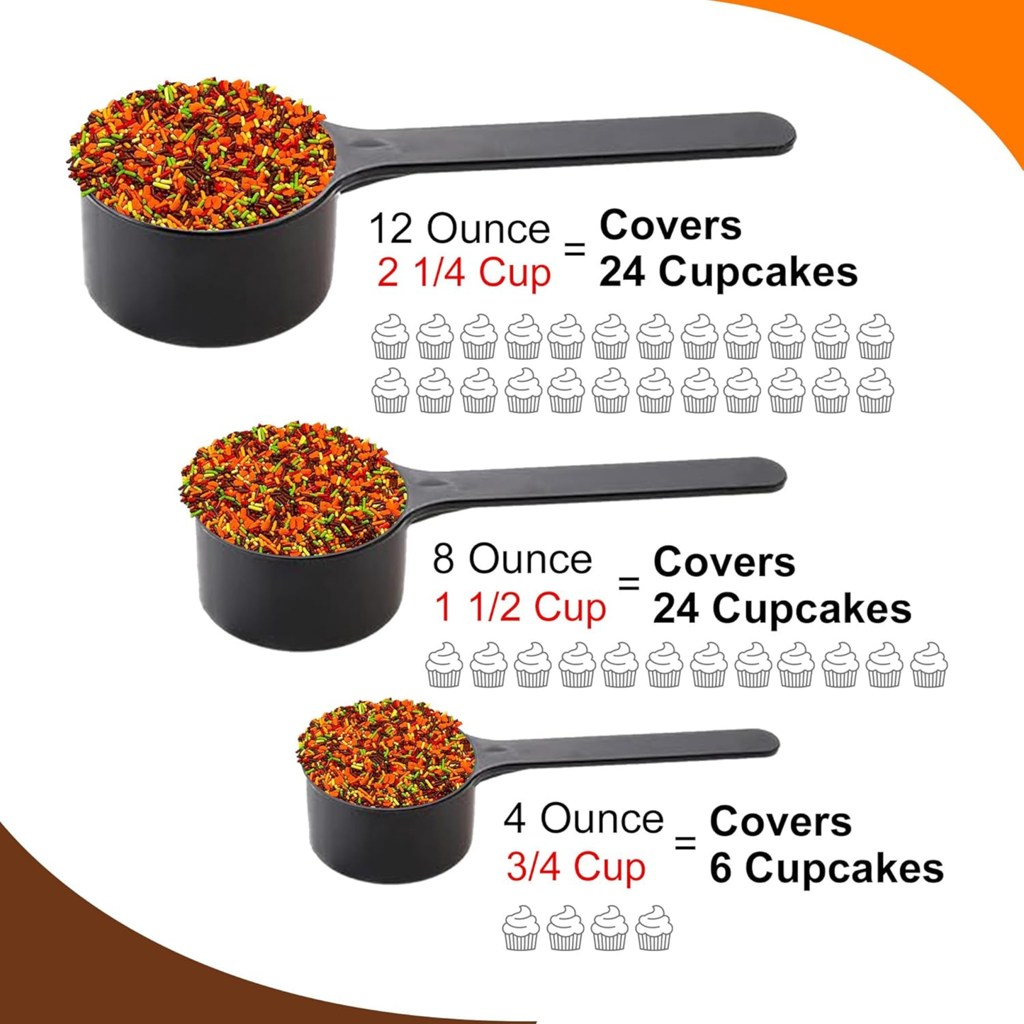 Sprinkle Me This – Pumpkin Decorrette Blend Edible Sprinkles – 4, 8 & 12 oz – Fall Dessert Topping for Cookies, Cupcakes & Cakes