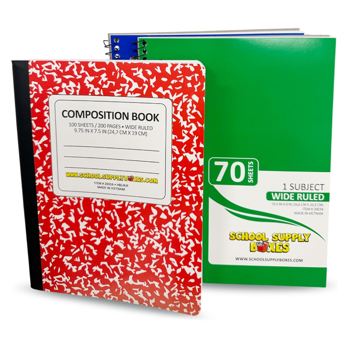 School Supply Boxes | Lapboard Bundle - Available in 1 Box, 1 Case (4 Units), or 1 Pallet (180 Units) | Back to School Essentials Kit for Students & Teachers | Includes Dry Erase Lapboard, Marker, Notebooks, Pencils, & More