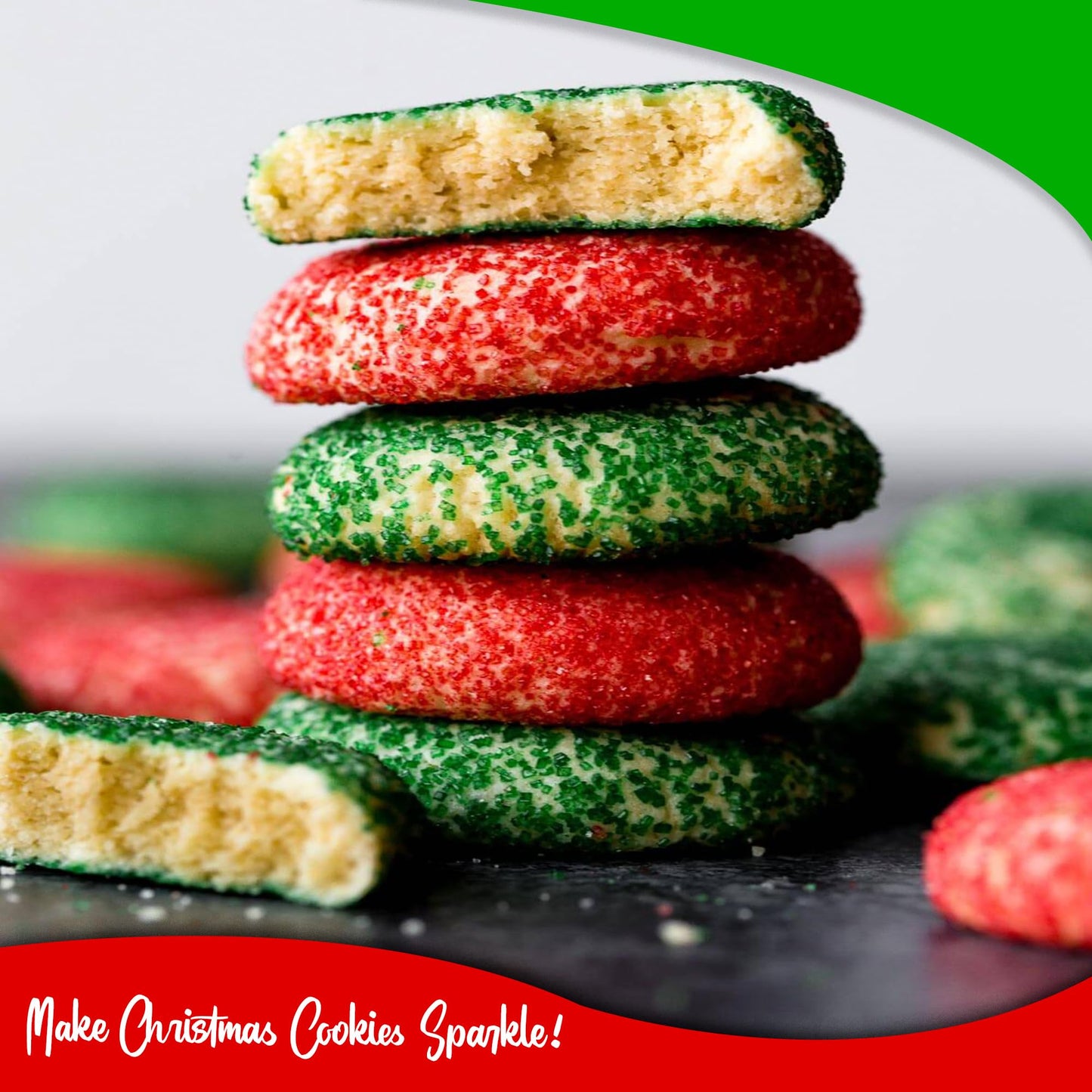 Sprinkle Me This – Happy Holly Days – 6 Cell Holiday Sprinkle Set (Jimmies, Confetti, Sugar Dust & Nonpareils)