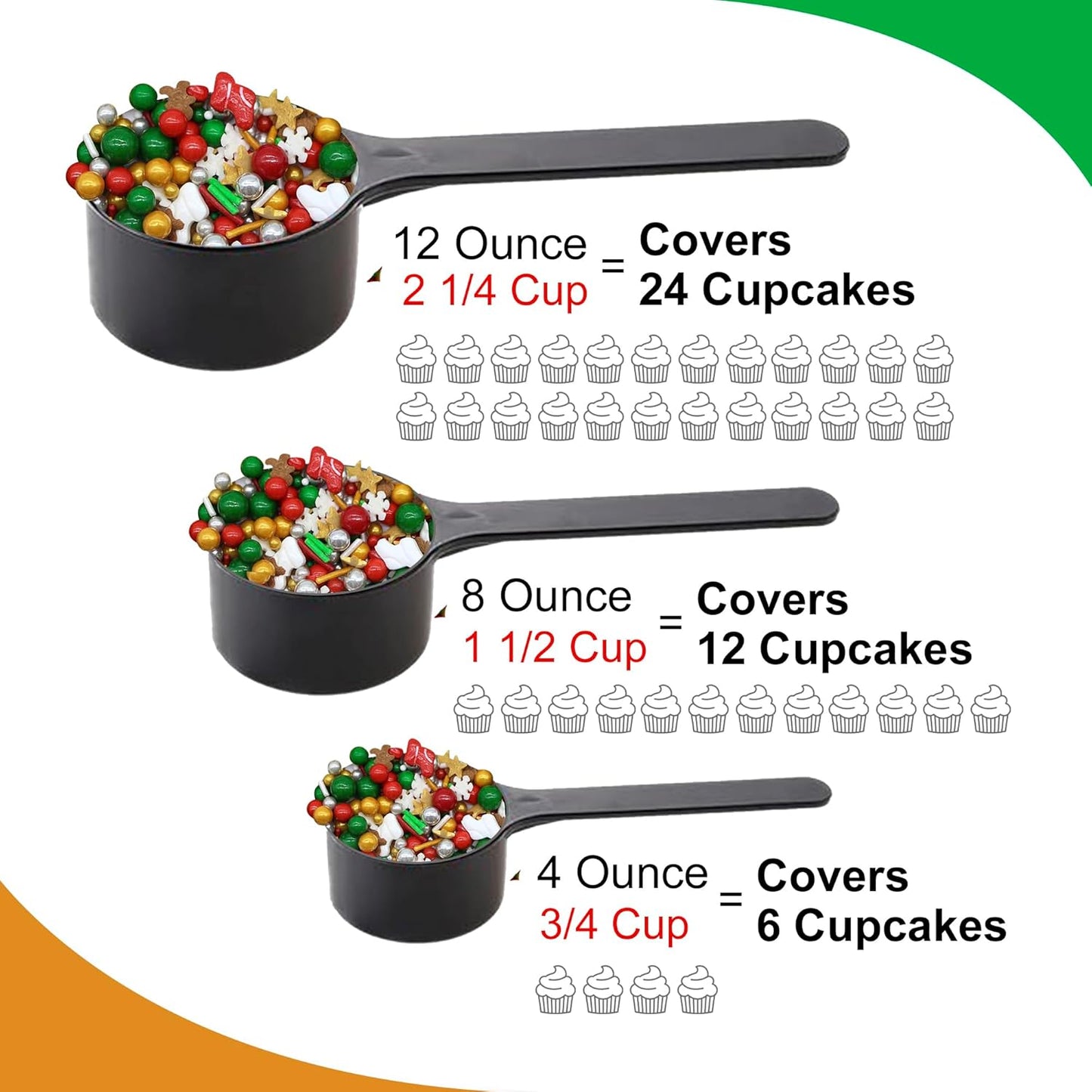 Sprinkle Me This – Christmastime Treasures Edible Sprinkles – 4, 8 & 12 oz – Festive Dessert Topping for Cookies, Cupcakes, and Cakes