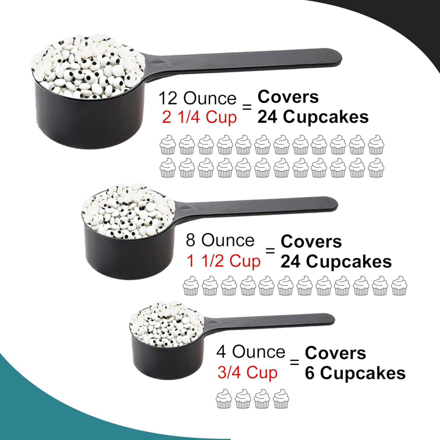 Sprinkle Me This – Small Spooky Eye Toppers – 4, 8 & 12 oz – Halloween Dessert Topping for Cookies, Cupcakes & Cakes