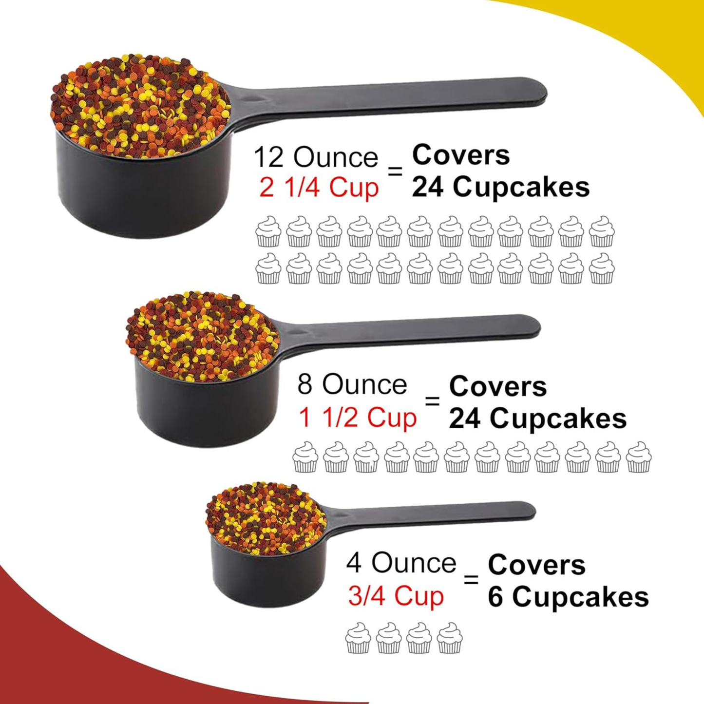 Sprinkle Me This - Harvest Season Sensation Confetti Mix Edible Sprinkles - 4, 8 & 12 oz - Fall Dessert Topping for Cookies, Cupcakes & Cakes