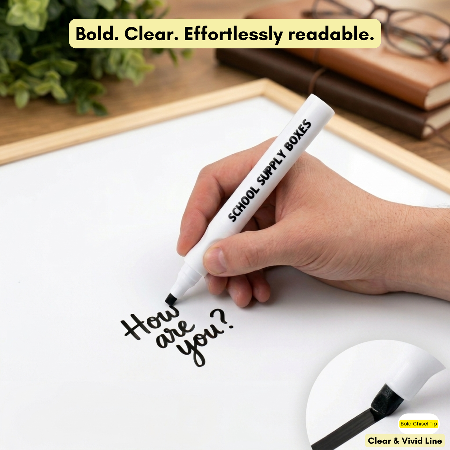 School Supply Boxes | Black Dry Erase Markers | Available in 25 Pack, 50 Pack, 100 Pack, & 300 Pack | Bold Chisel Tip, Low-Odor Dry Erase Markers for Whiteboards