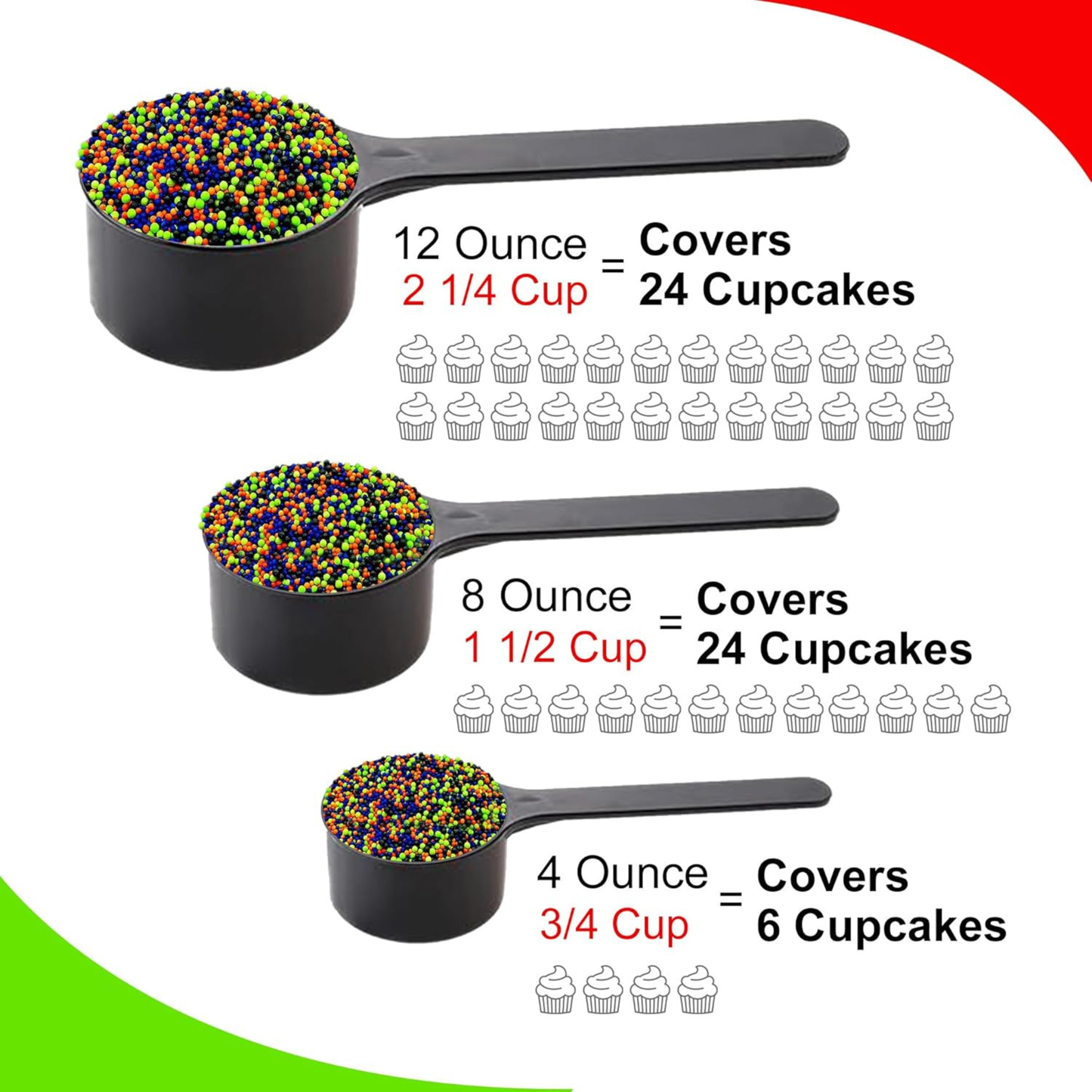 Sprinkle Me This – The Nightmare Mix Halloween Nonpareils Sprinkles – 4, 8 & 12 oz – Halloween Dessert Topping for Cookies, Cupcakes & Cakes